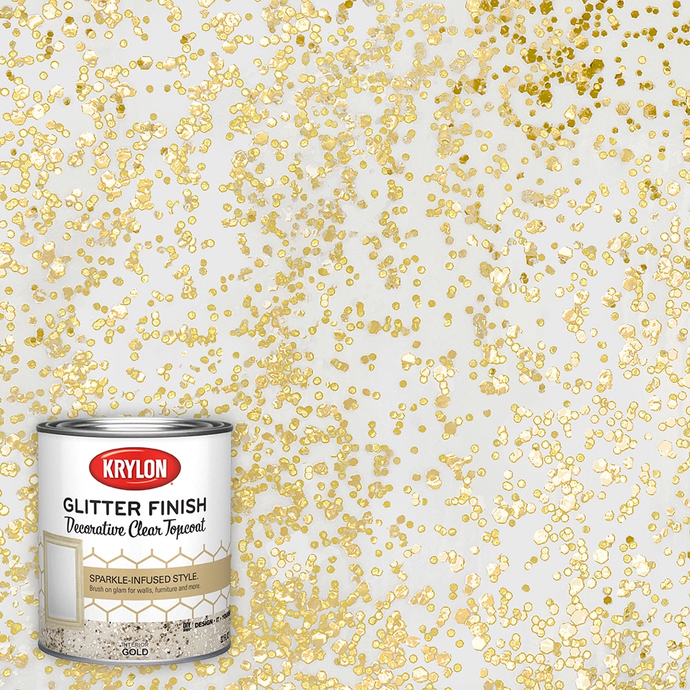 Krylon Gold Latex Glitter Paint (1-quart) in the Craft Paint department at