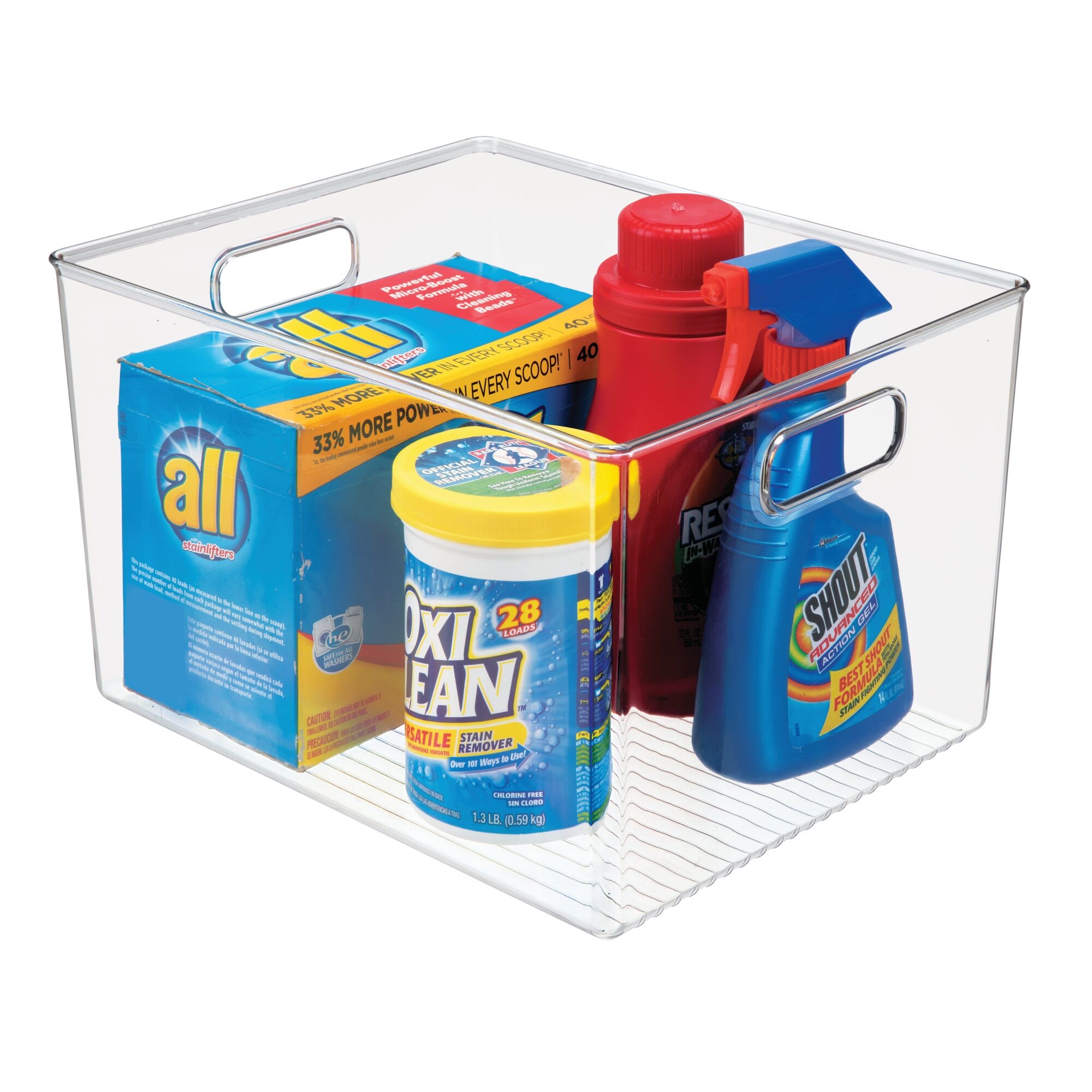 Style Selections 12-in W x 12-in H x 12-in D Clear Plastic Bin in the Storage  Bins & Baskets department at