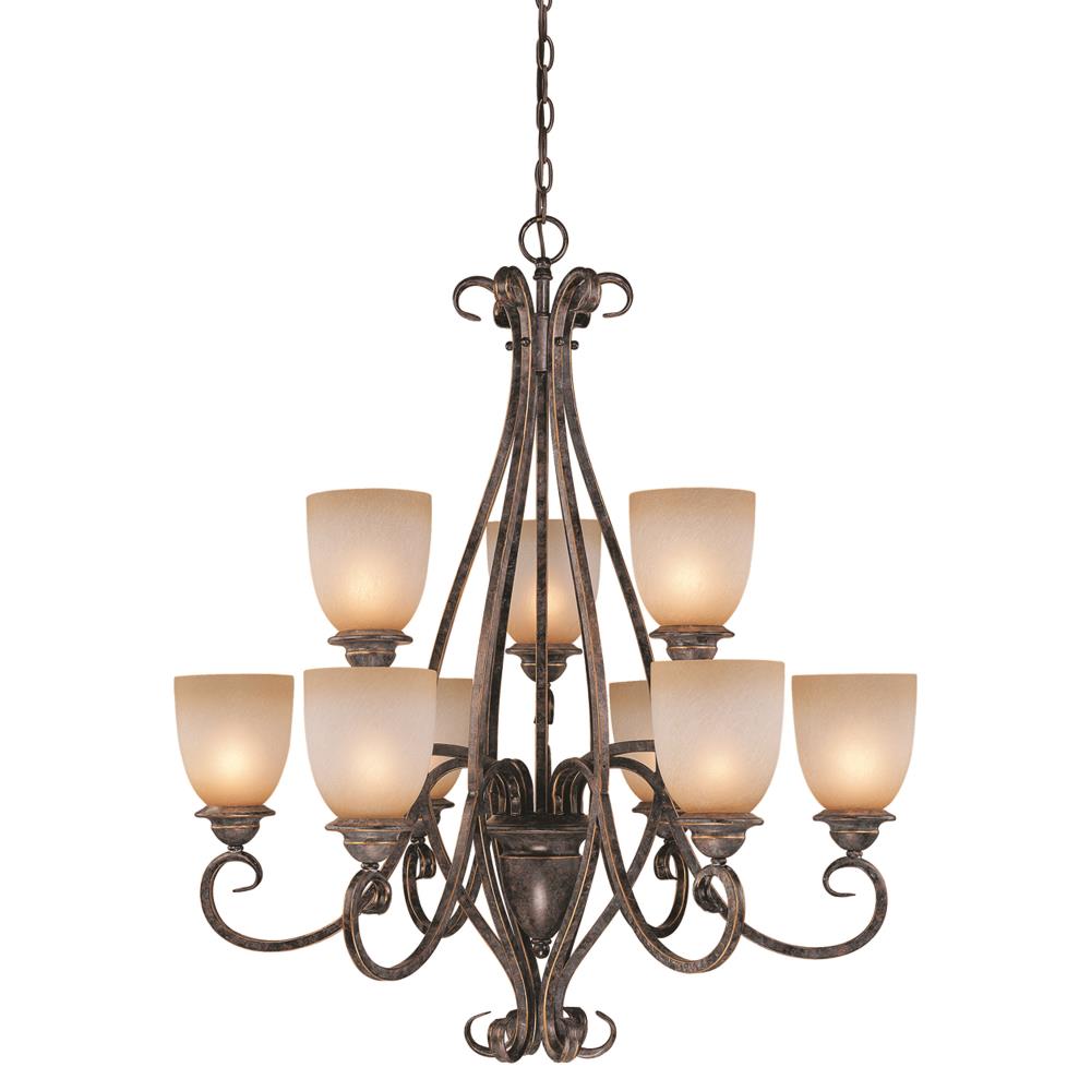 Cascadia Mont Blanc 9-Light Aztec Bronze Traditional Chandelier at ...