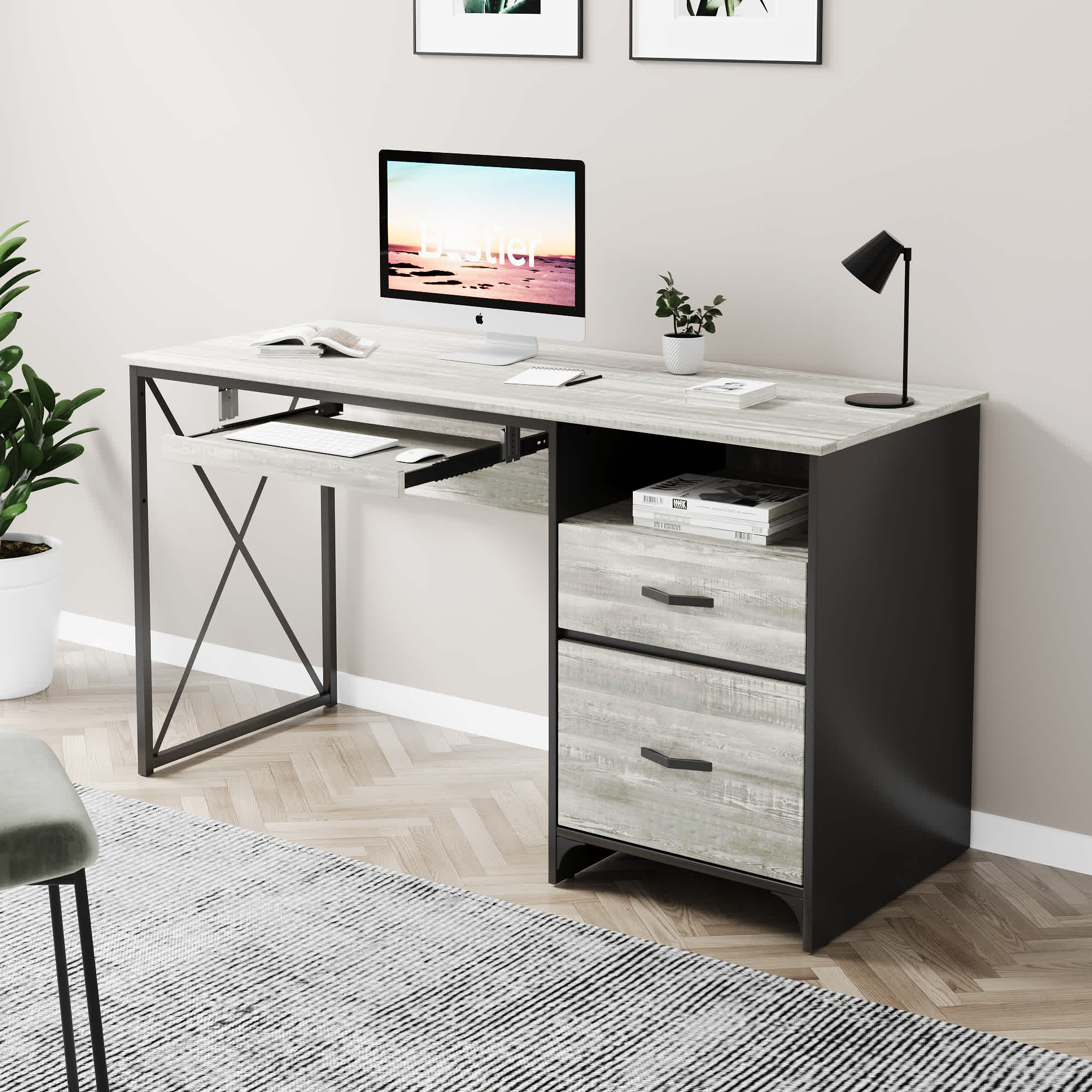 Bestier LOW-D374Q-WHTW desks - View #5