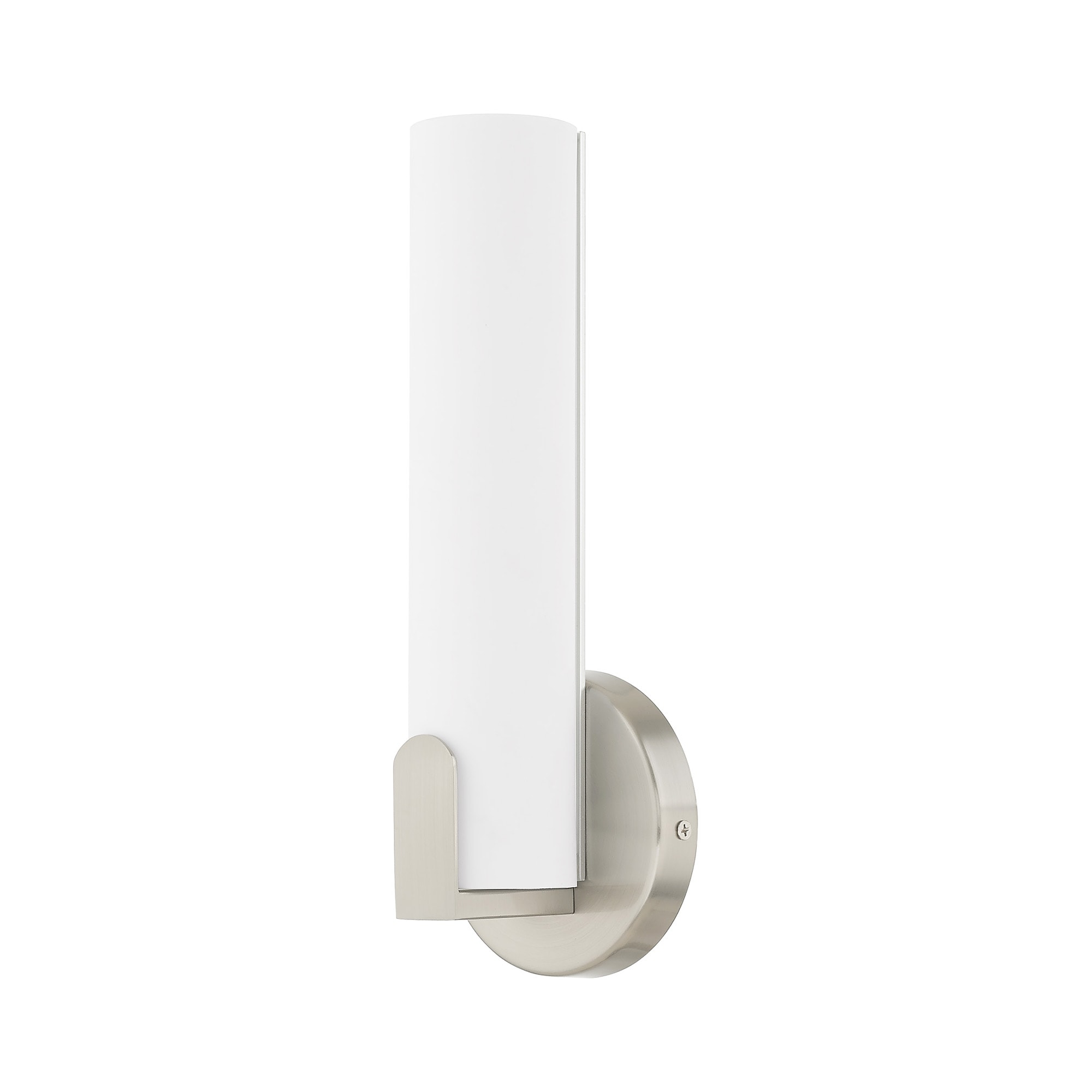 Lund 10W LED Brushed Nickel Wall Sconce with Satin White Shade