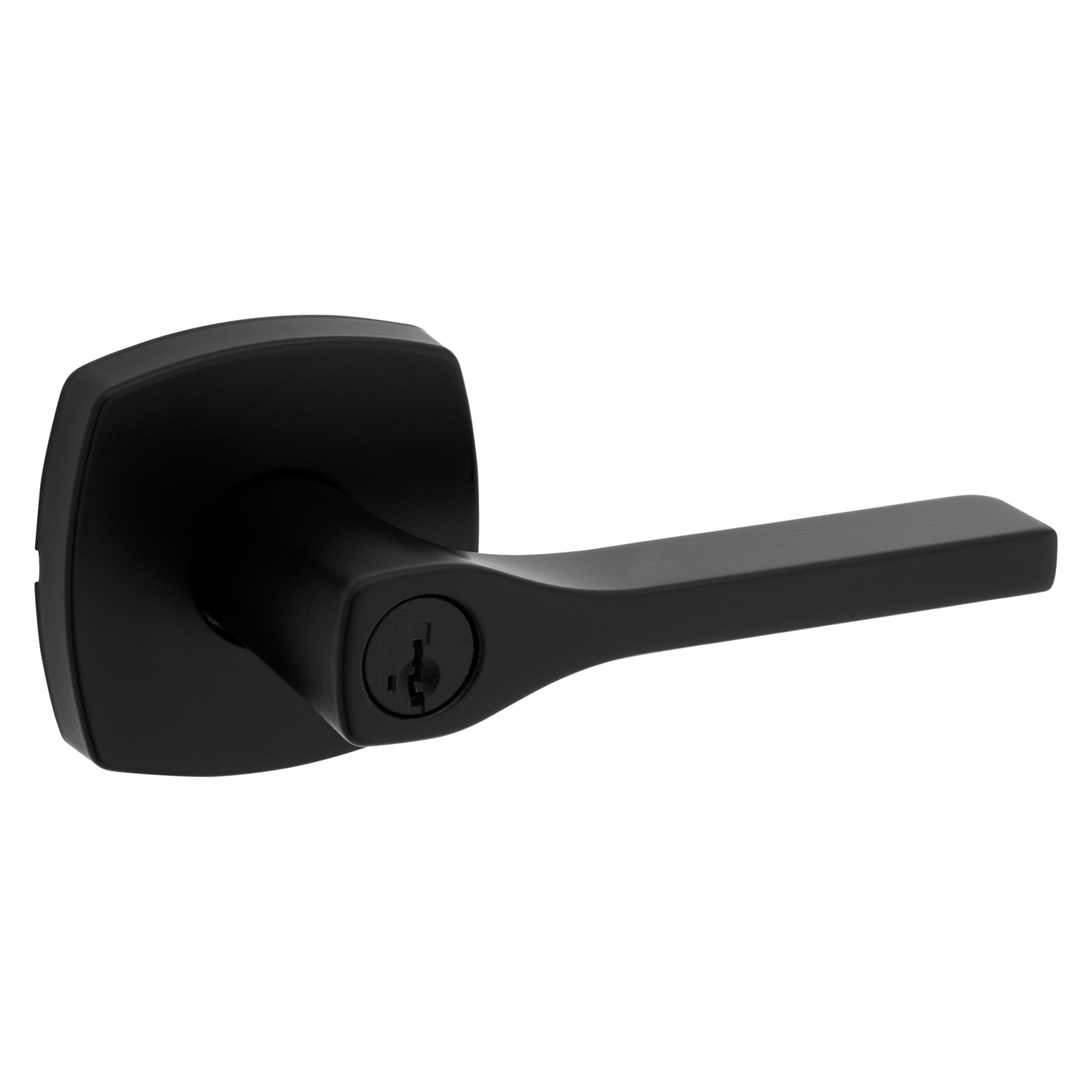 Kwikset Signature Series Tripoli Matte Black Exterior Keyed Entry Door  Handle with Smartkey