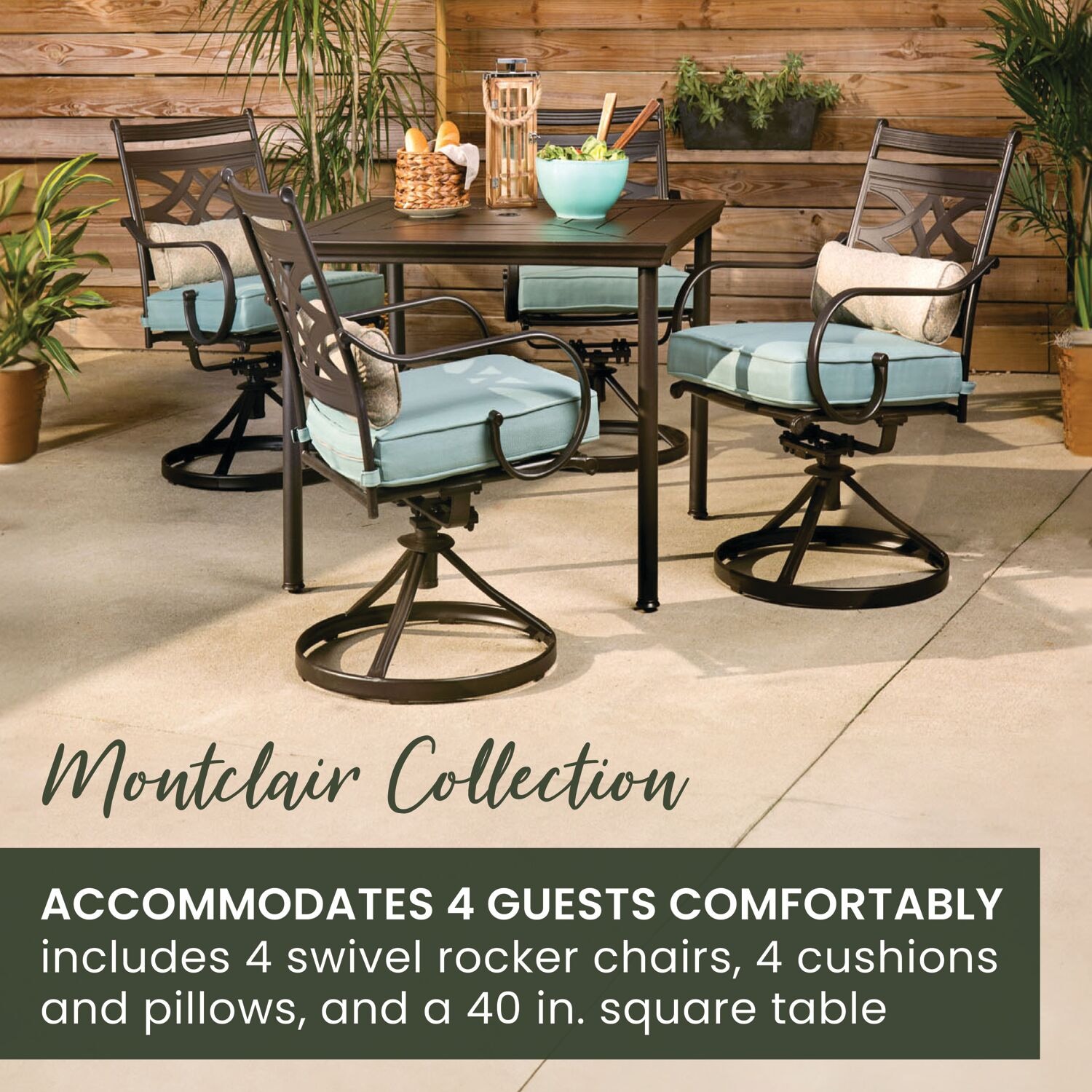 Hanover MCLRDN5PCSQSW4-BLU Patio-Dining-Sets - View #4