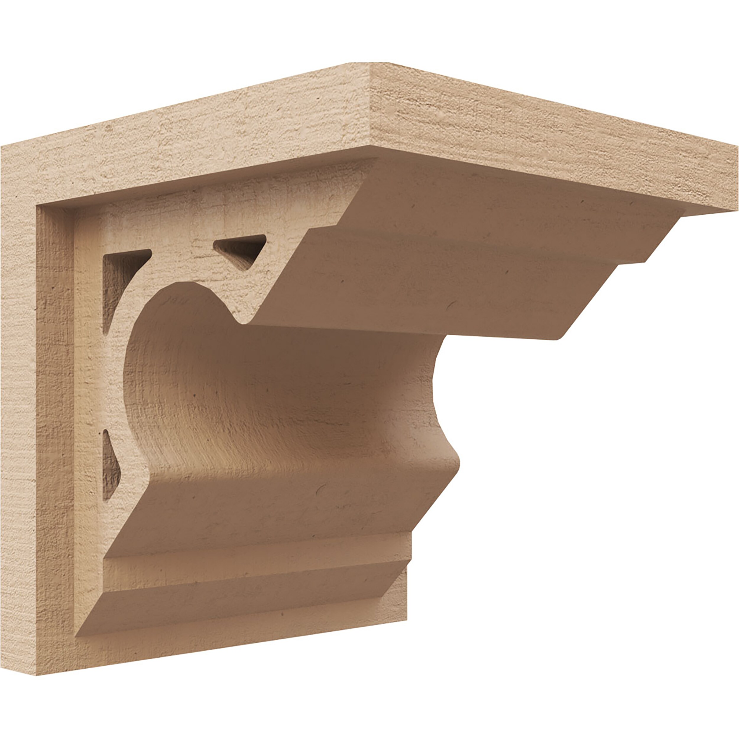 Ekena Millwork CORU06X06X06SHERCPR 6-in x 6-in x 6-in Rough Cedar Woodgrain TimberThane Primed Urethane Paintable/Stainable Corbel
