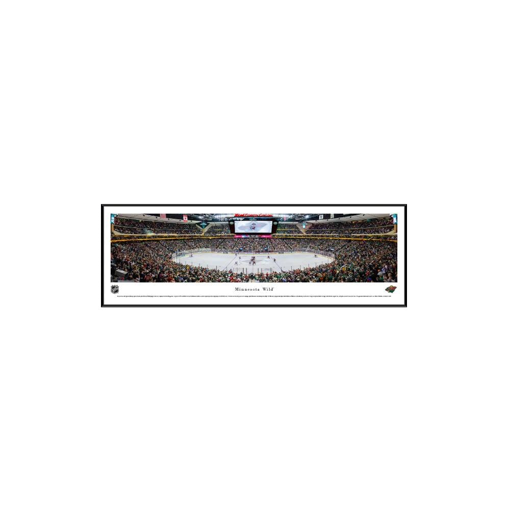 Blakeway Panoramas NHLWILD3F Minnesota Wild James Blakeway Black Metal Framed 13.75-in H x 40.25-in W Sports Paper Print