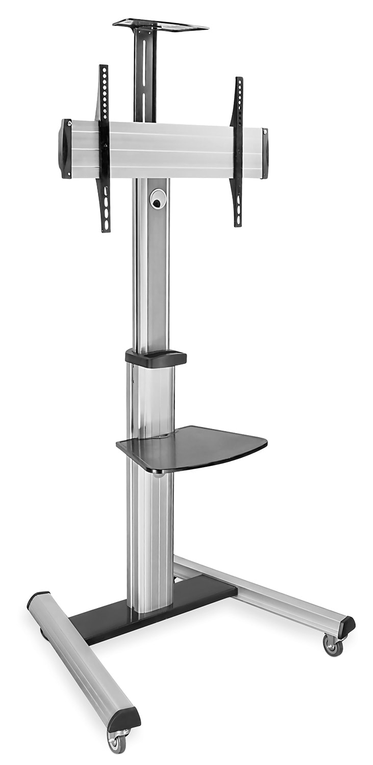 Mount-It! Traditional Silver TV stand Integrated TV Mount ( Accommodates TVs up to 70-in ) #MI-875