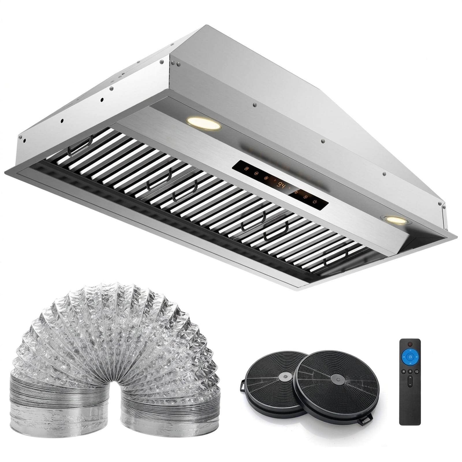 SUGIFT 36-in Under Cabinet Range Hood 900-CFM Stainless Steel Vent Hood with 4 Fan Speeds Touch and Gesture Control 23.5-dB #LW038SUGHY610