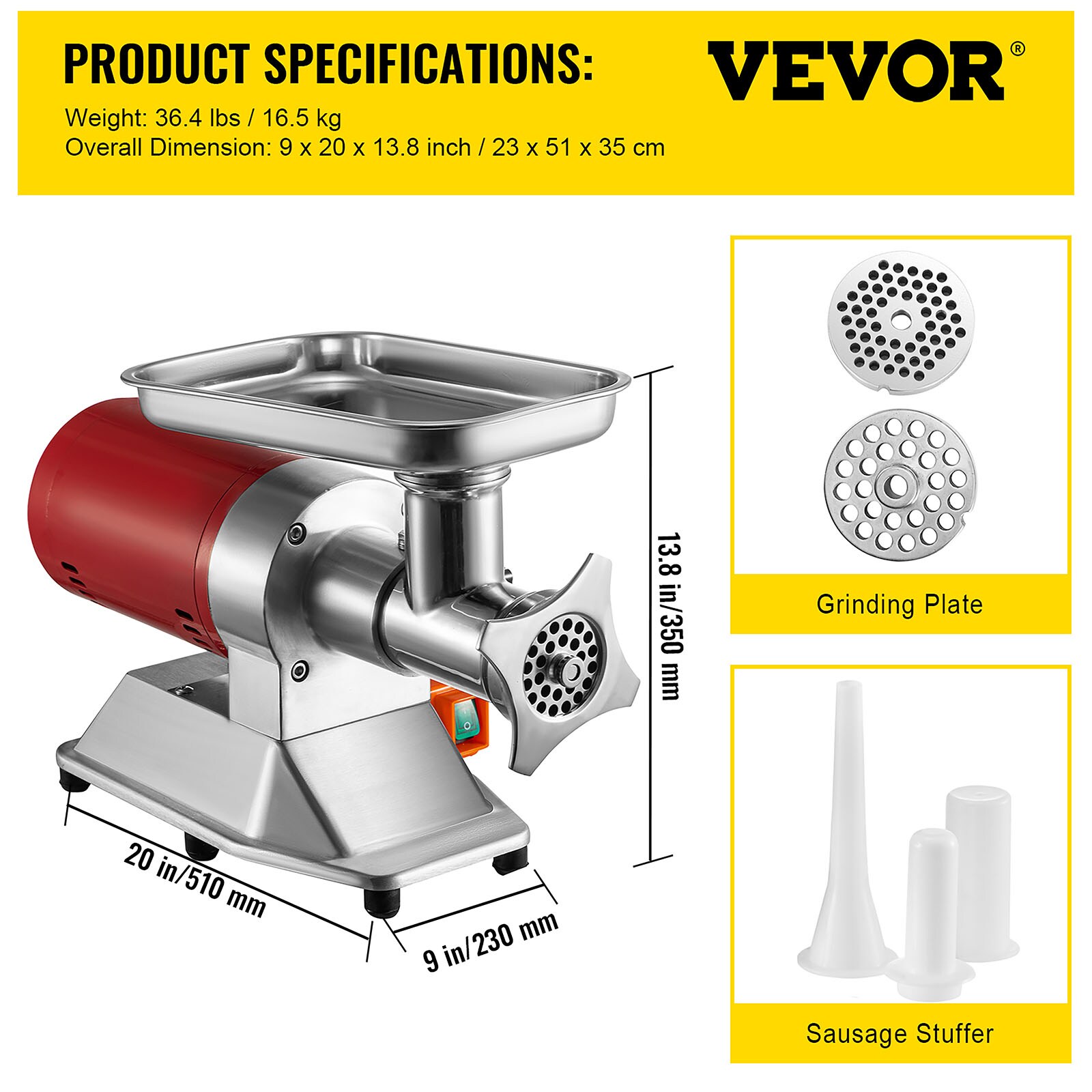 Brentwood MG-400W Electric Meat Grinder & Sausage Stuffer, White -  Brentwood Appliances