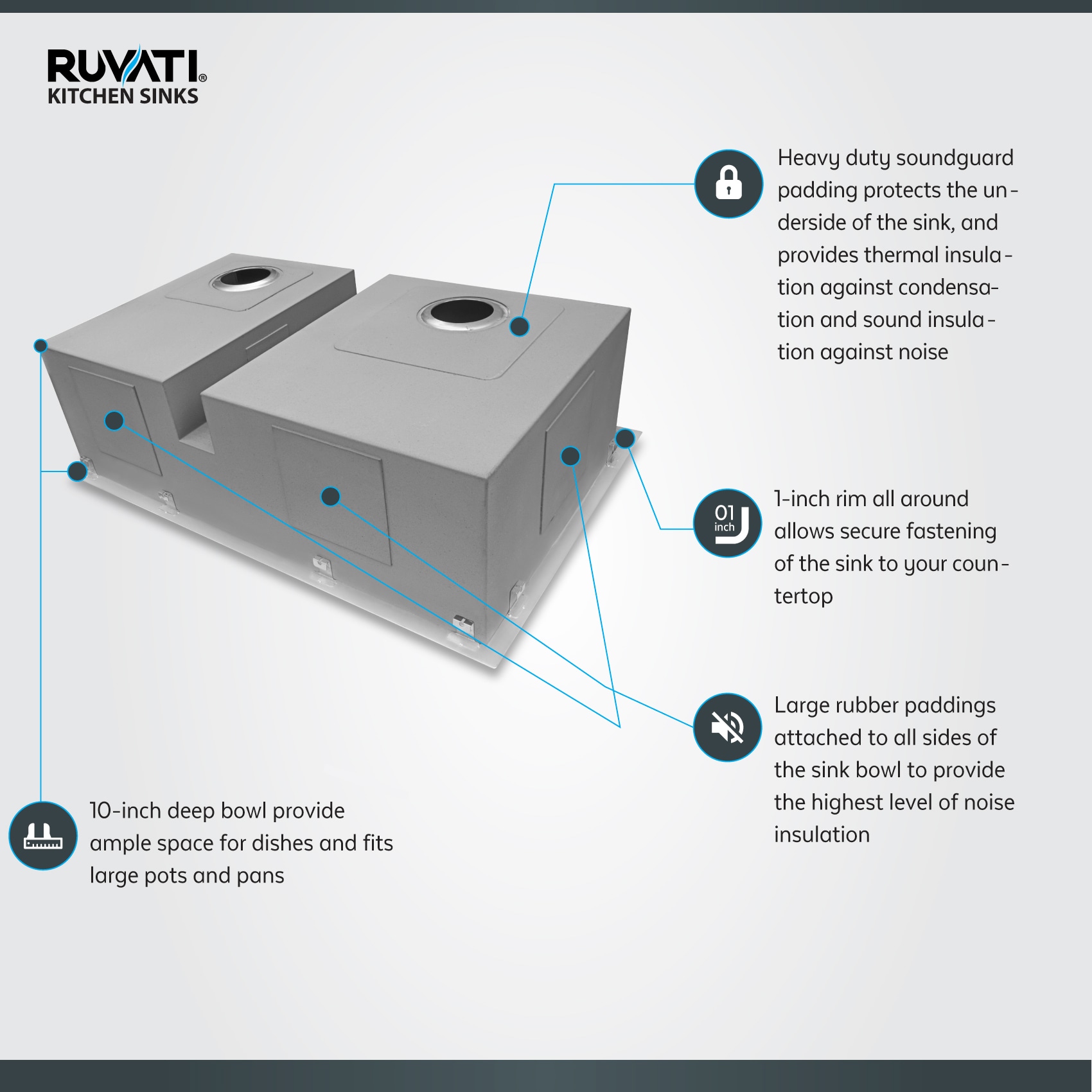 Ruvati RVH8059 Kitchen-Sinks - View #6