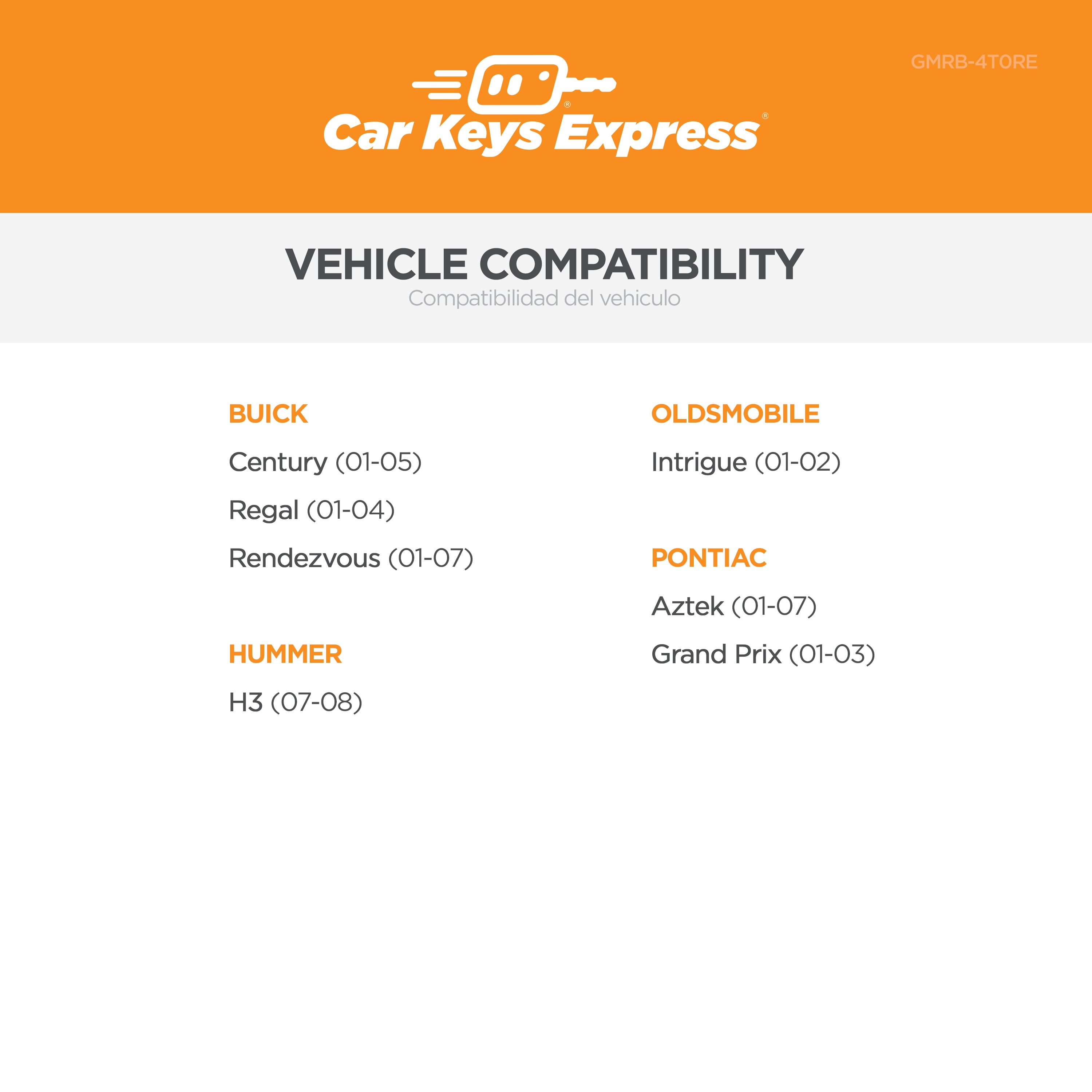 Car Keys Express GMRB-4T0RE Key-Accessories - View #2