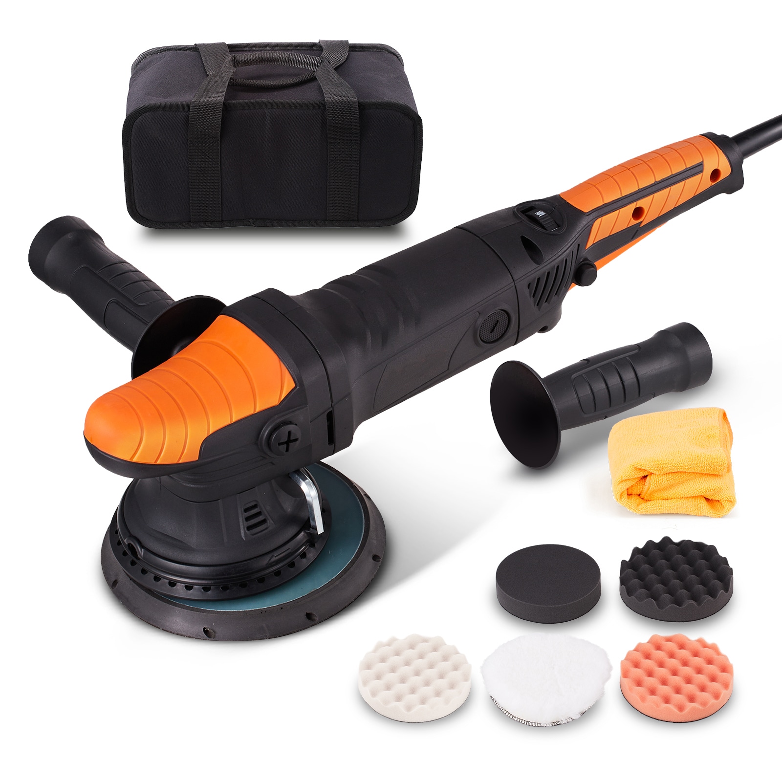 GIVIMO 6-in Random Orbital Buffer Polisher 720W Dual Action Car Detailing Polisher Waxer Kit 6 Variable Speed 1900-4600 RPM with Detachable Handle Foam Pads #LW108GIVSS1418