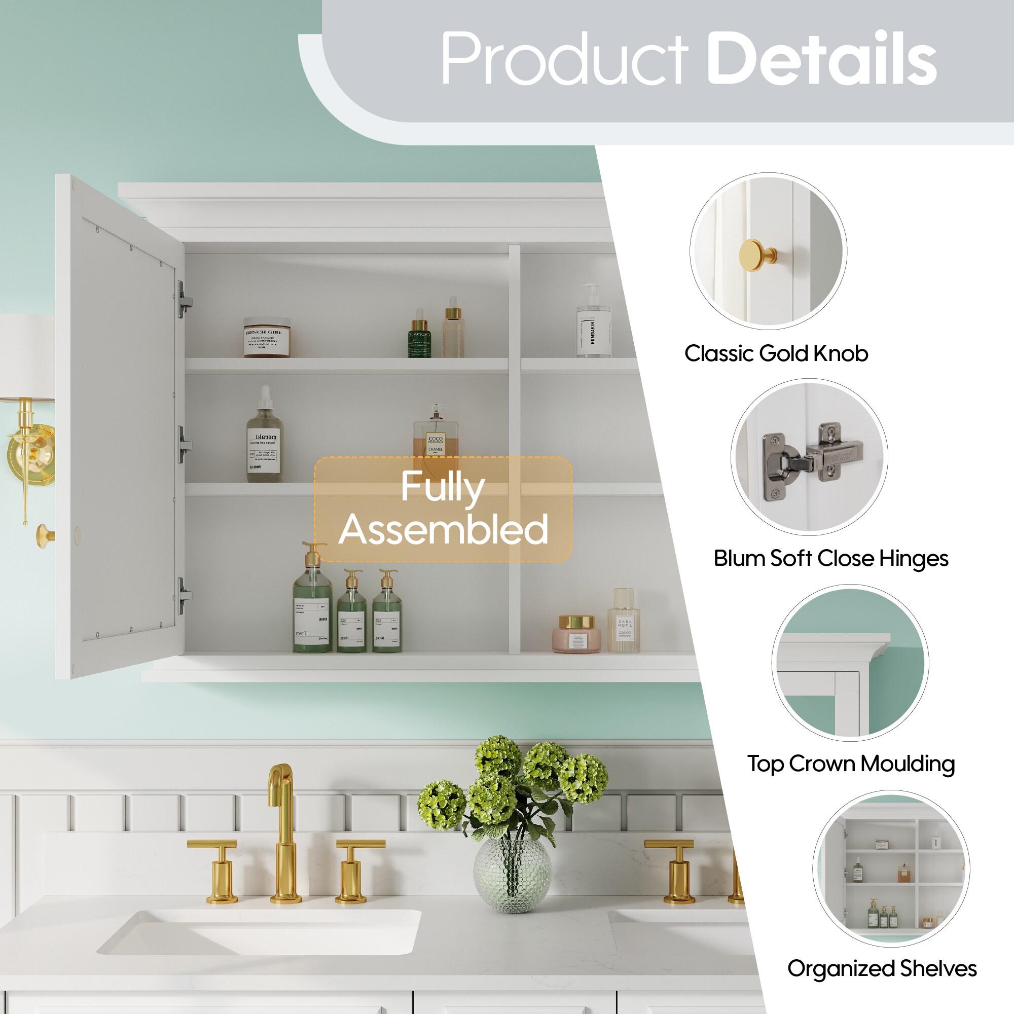 WELLFOR EX-5MC2432LX Bathroom-Medicine-Cabinets - View #5