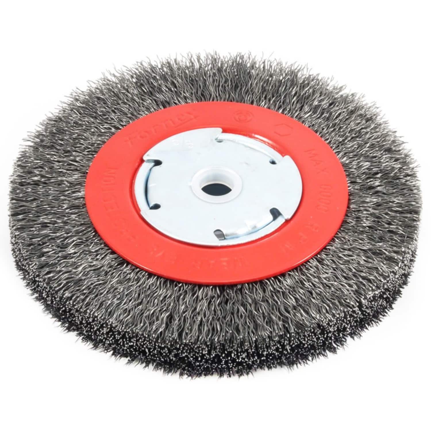 Forney  72750 6-inch Coarse Crimped Wire Bench Wheel Brush Narrow Face .014-Inch Wire 1/2- and 5/8-Inch Arbor