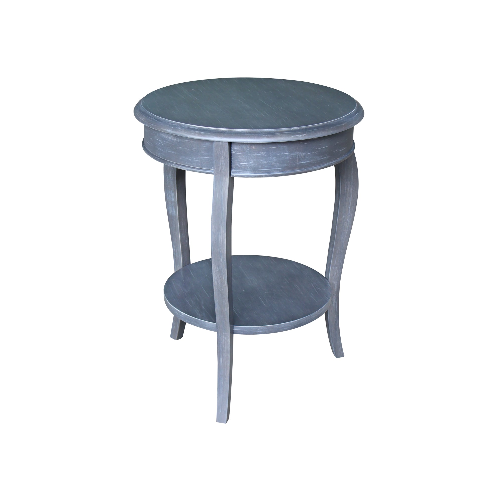 Cambria Heather Gray Round Solid Parawood End Table