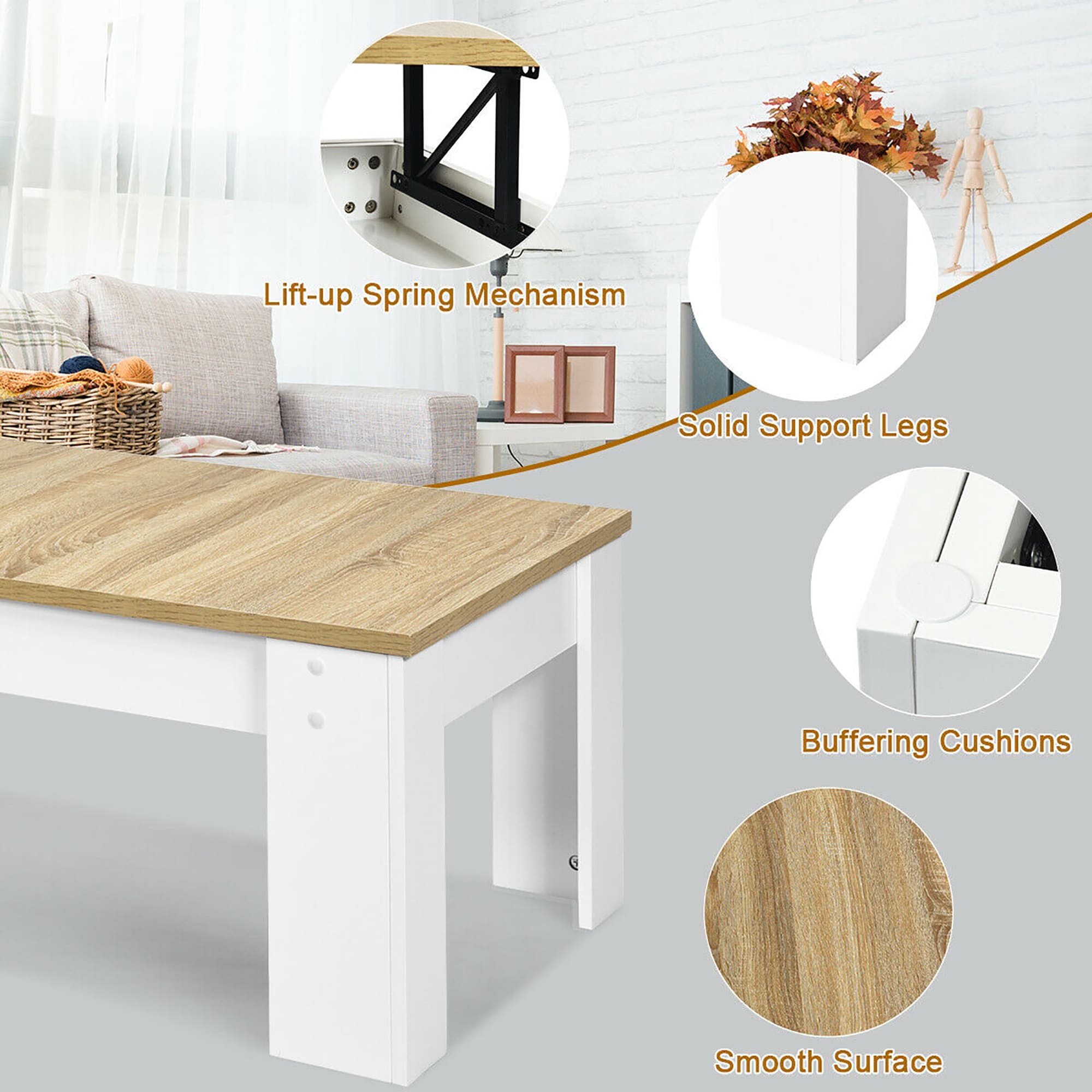 Costway HW64428WH Coffee-Tables - View #5
