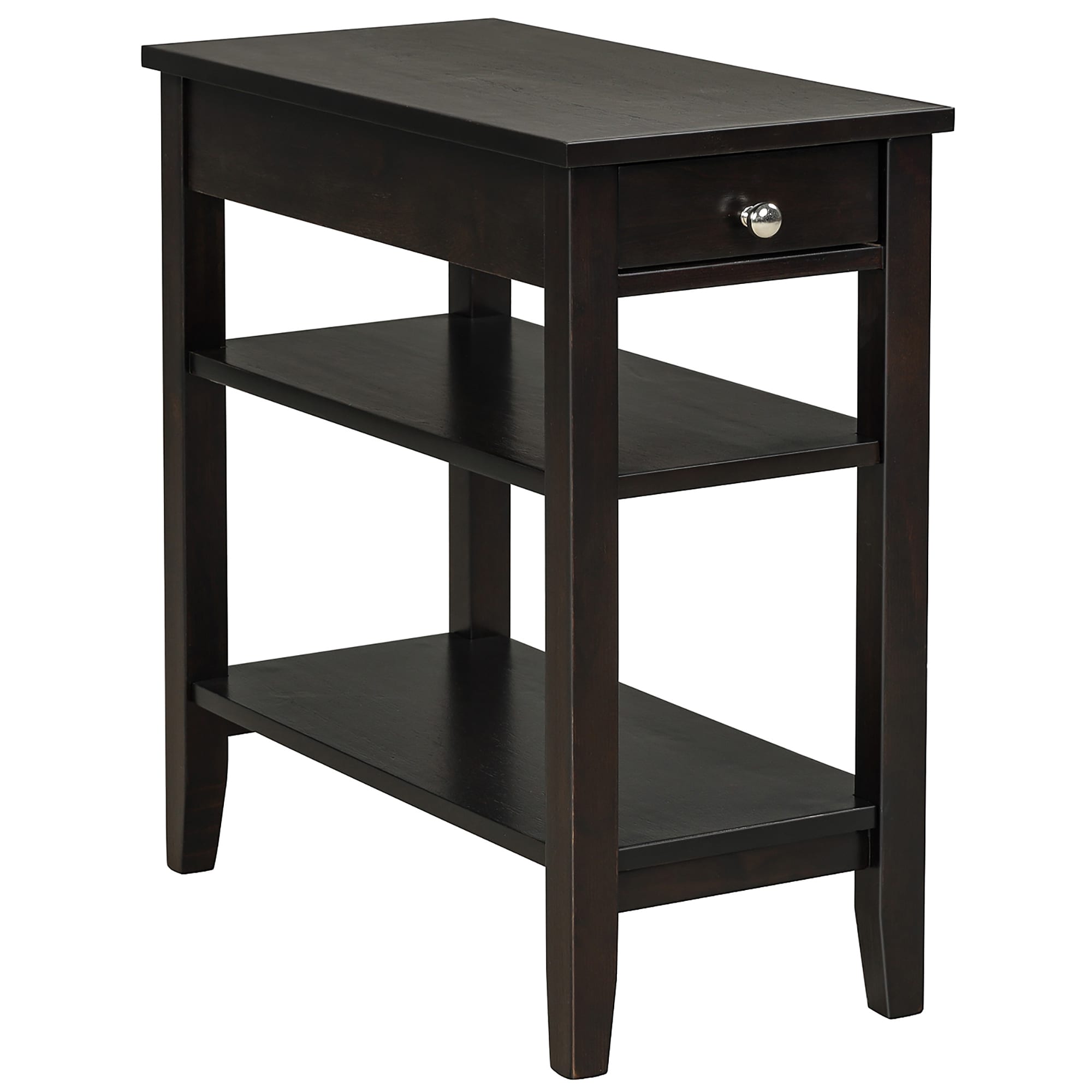 Costway SXL00092 11.5-in W x 24.5-in H Brown Wood Rectangular Modern End Table with Storage Assembly Required