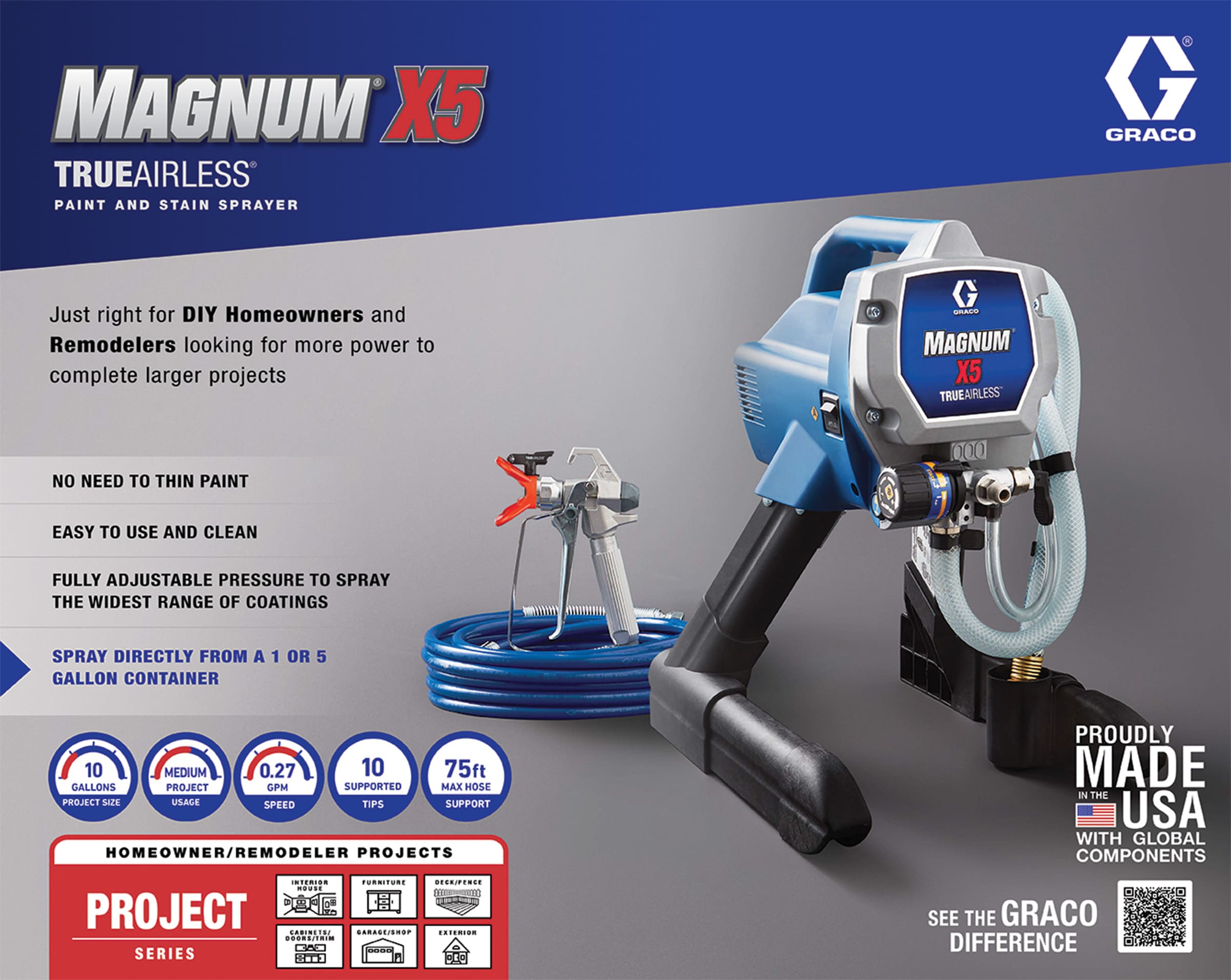 Graco Magnum X5 Electric Stationary Airless Paint Sprayer