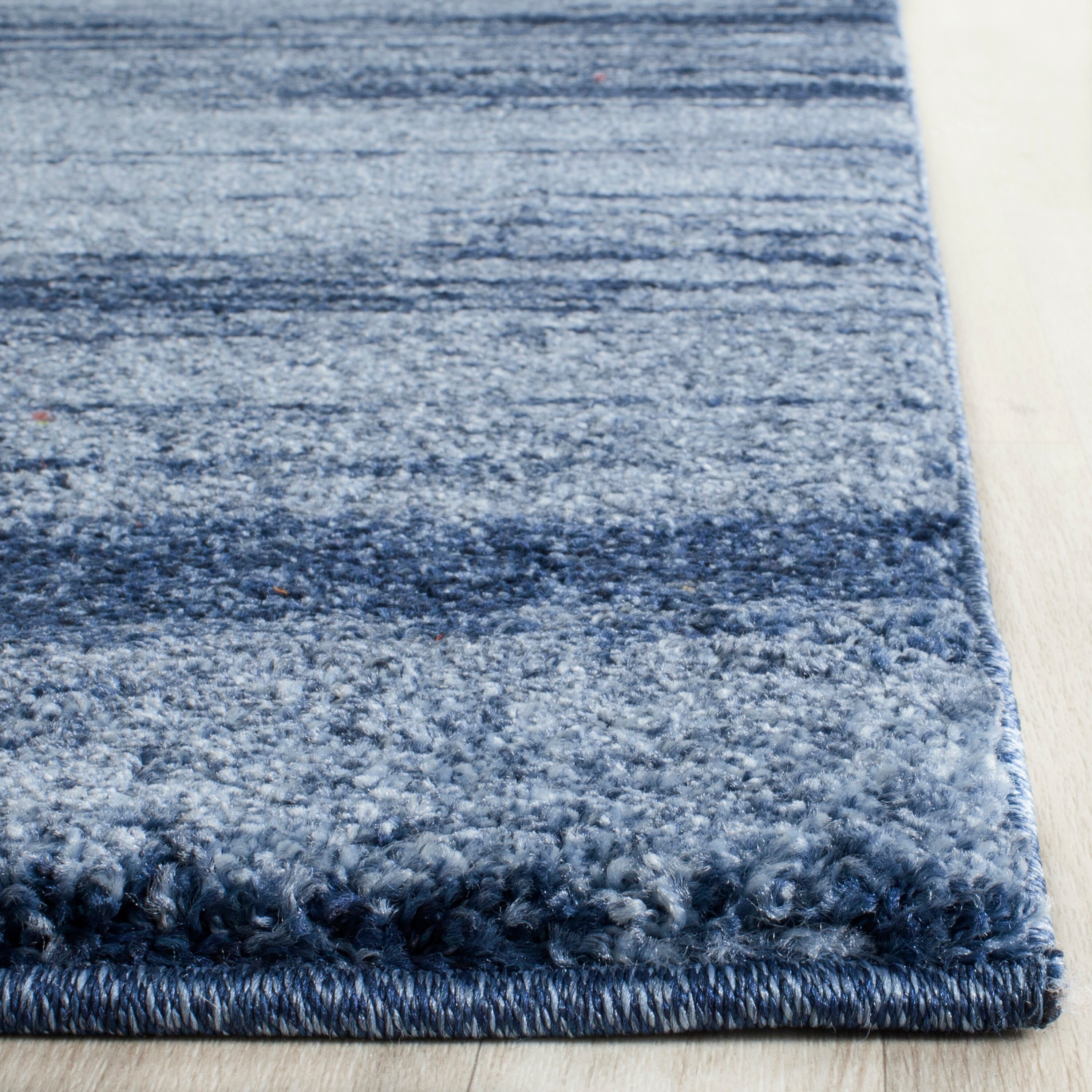 Safavieh Retro Fissure 8 X 10 Light Blue/Blue Indoor Stripe Area Rug in ...