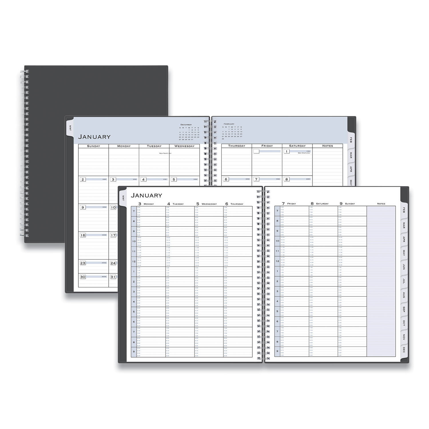 Blue Sky ESNBLS100009 Passages Appointment Planner  11 x 8.5  Charcoal Cover  12 Month Jan to Dec 2026