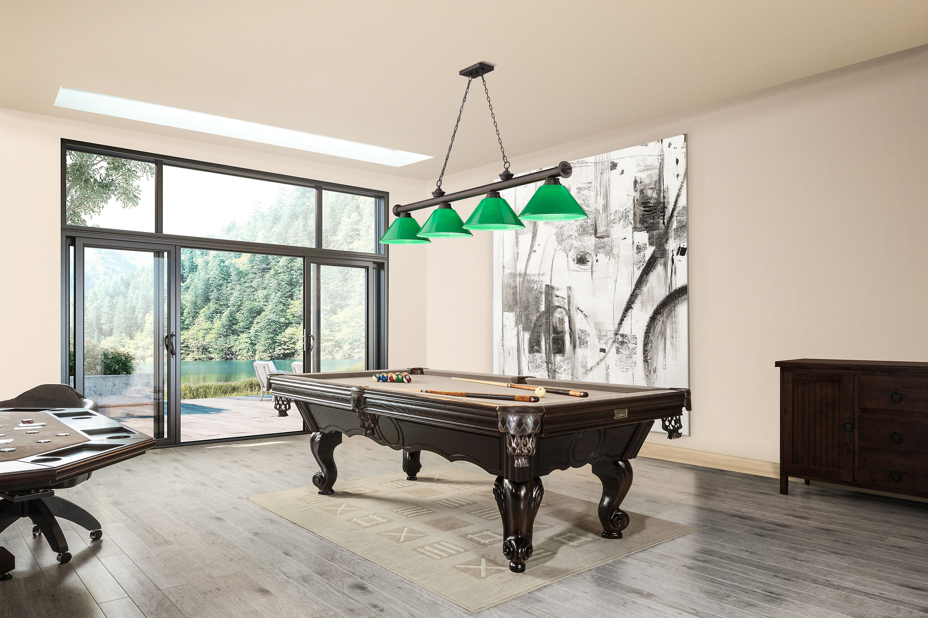 Z-Lite 2306-4BRZ-PGR Pool-Table-Lighting - View #6