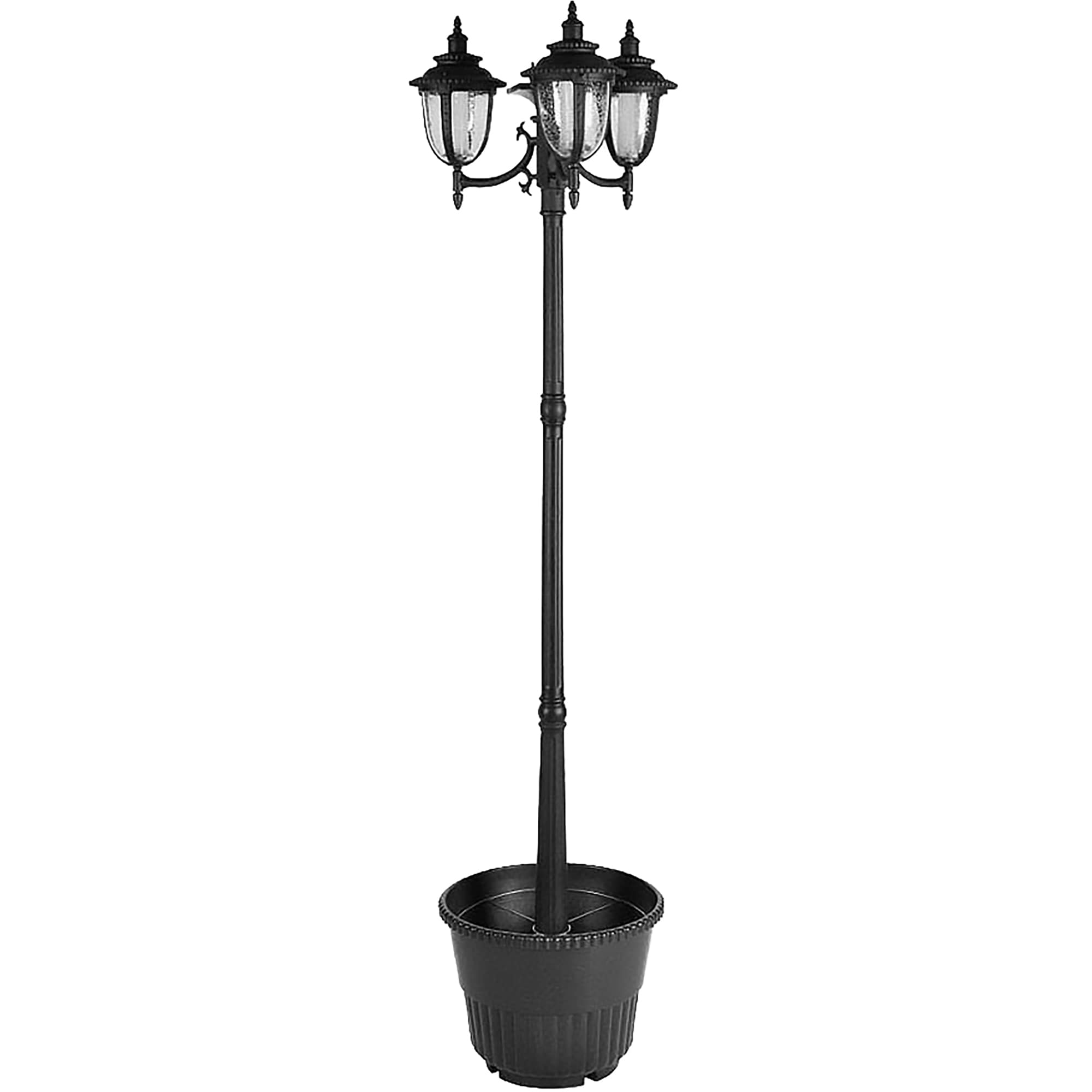 Sun-Ray 3L2010 25.0-in W Medium Black Metal Outdoor Planter with Drainage Holes