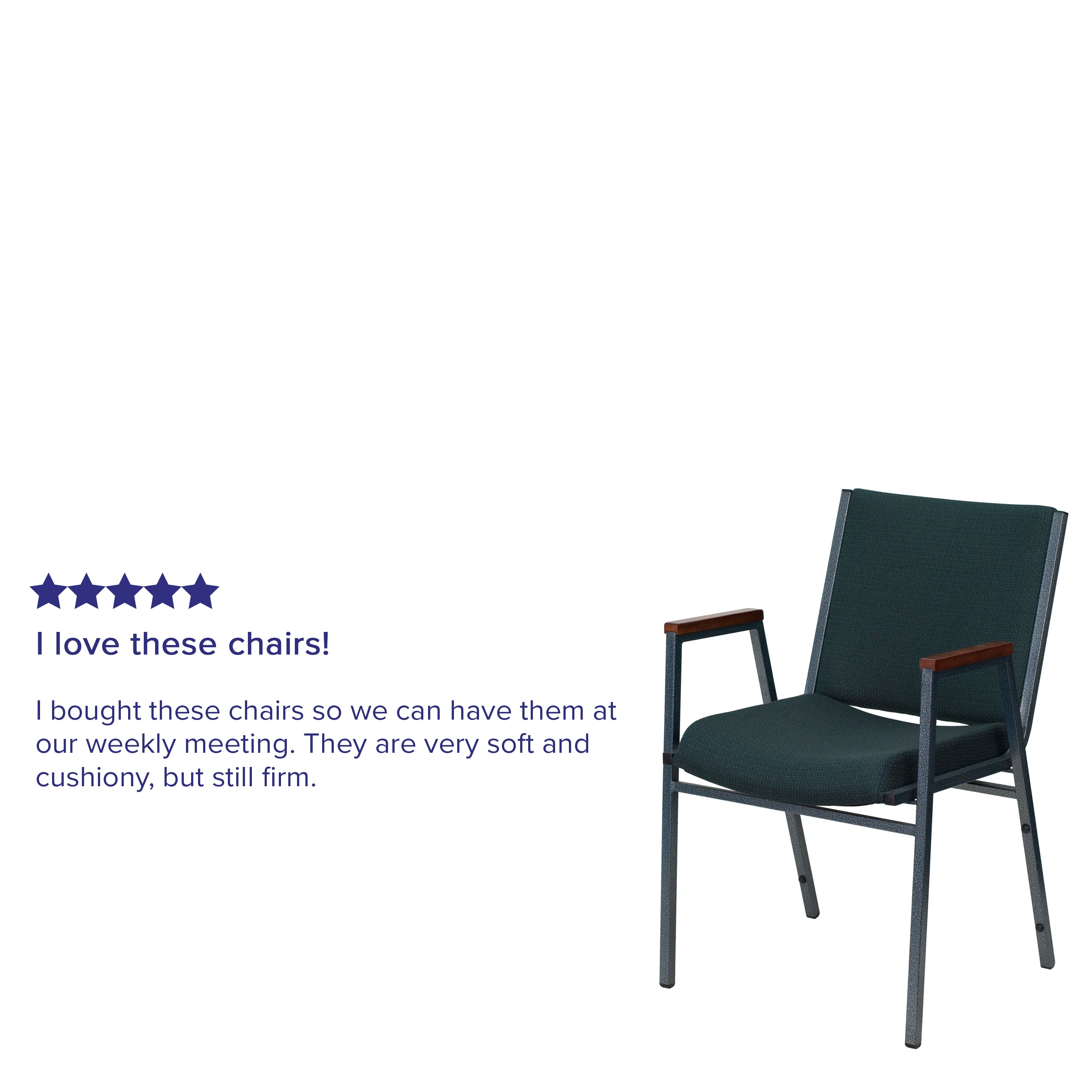 Hercules Series 31'' Green Patterned Fabric Stack Chair with Silver Steel Frame