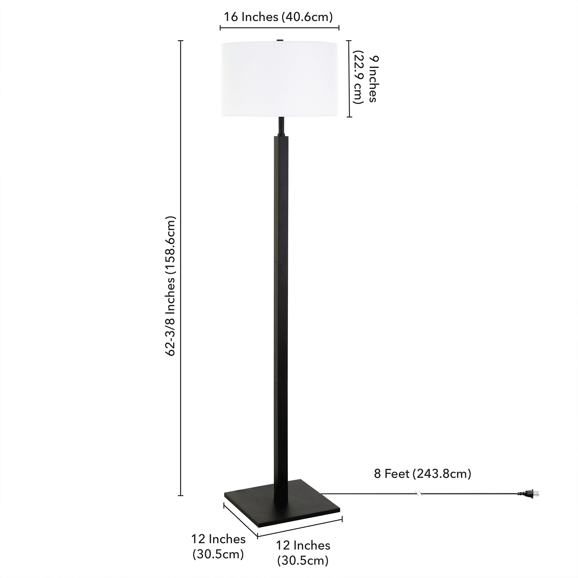 Hailey Home Flaherty 62.32-in Blackened Bronze Floor Lamp in the Floor Lamps  department at