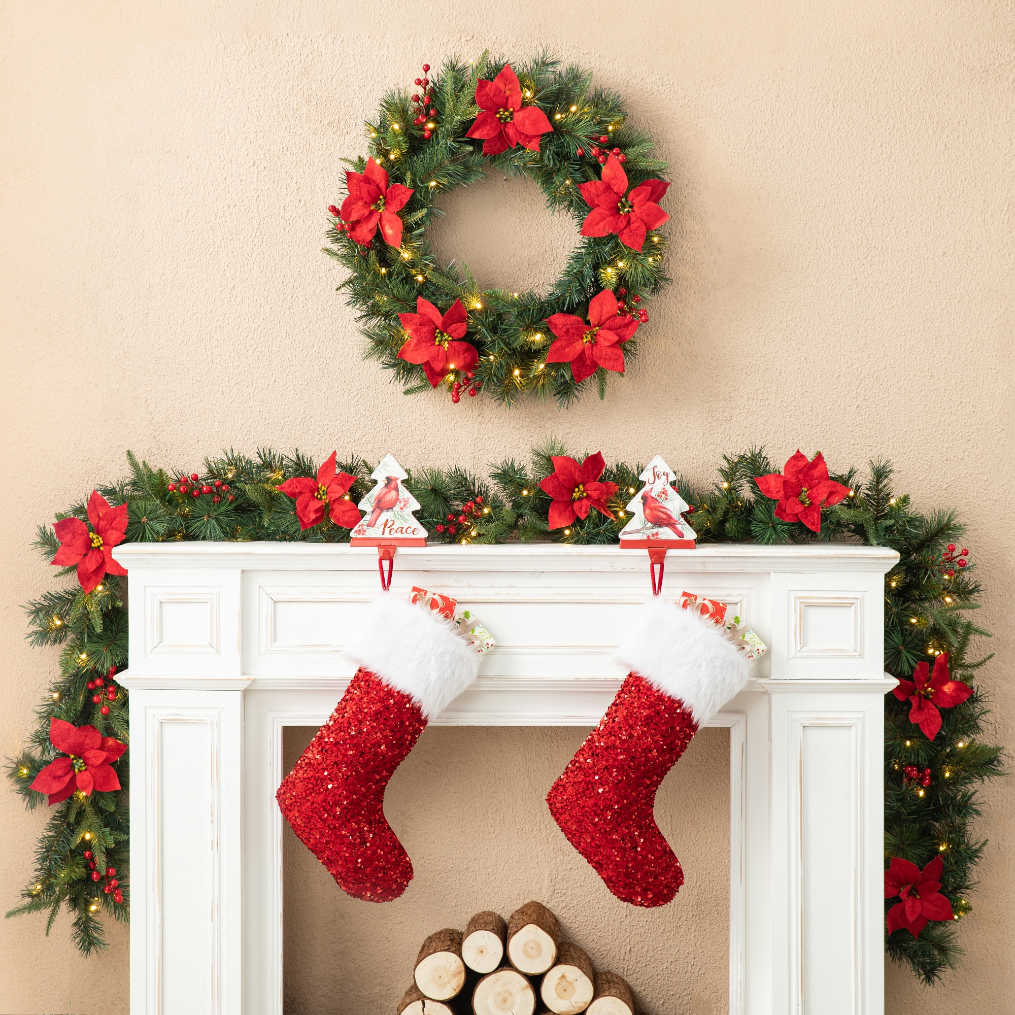 Glitzhome 2030800021 Artificial-Christmas-Garland - View #2