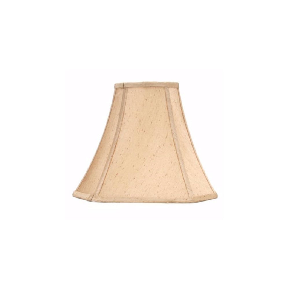 Matching Pair NEW FABRIC LAMP SHADE Bell Square shape Tan 7” x 15” x 11.5” 