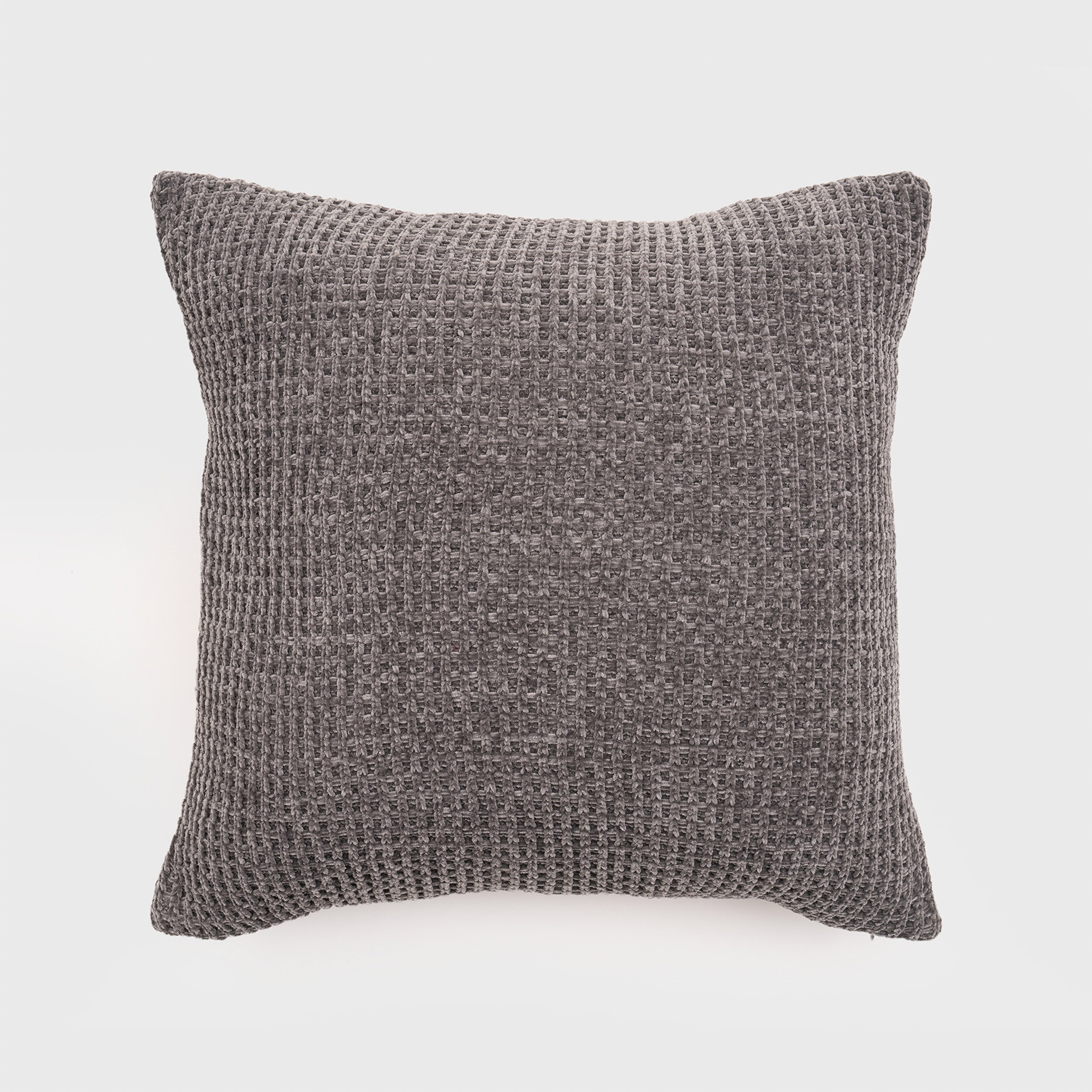 EVERGRACE EG7094130 Amory Chenille Knit 20-in x 20-in Charcoal Gray Square Indoor Decorative Pillow