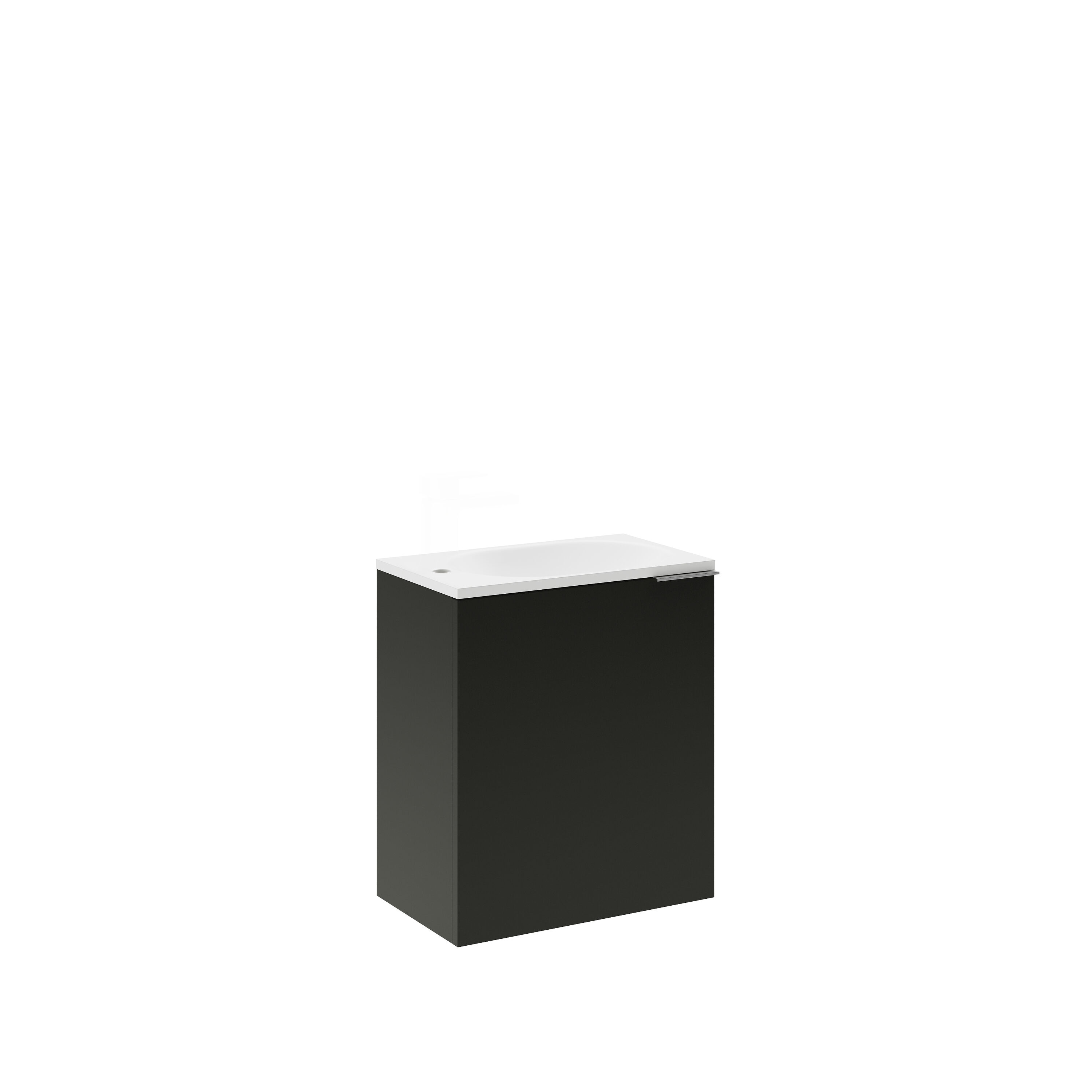 Valencia 20" Black Wall-Mount Vanity with White Acrylic Sink