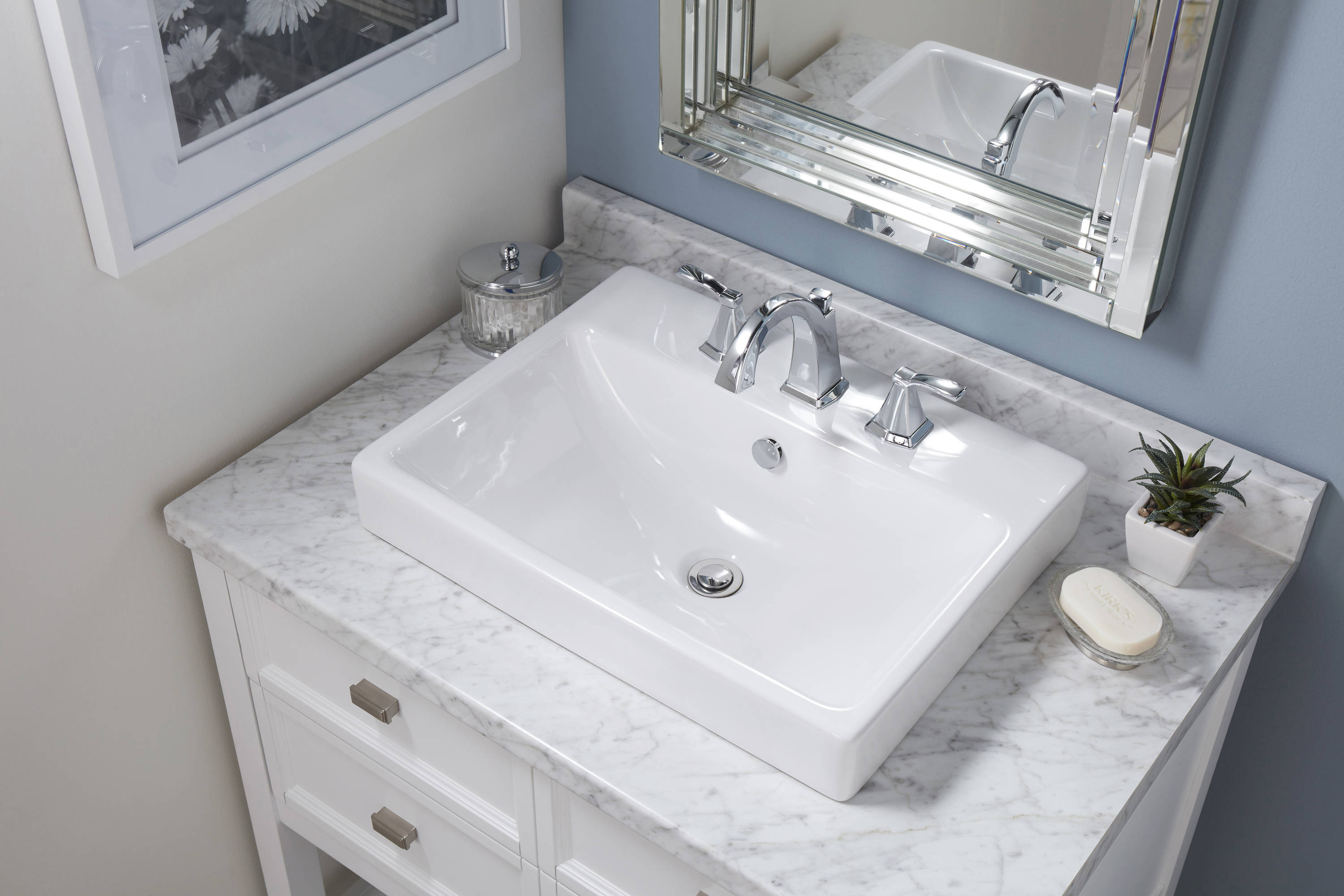 allen + roth White Drop-In Rectangular Traditional Bathroom Sink (21.26-in  x 18.5-in) at