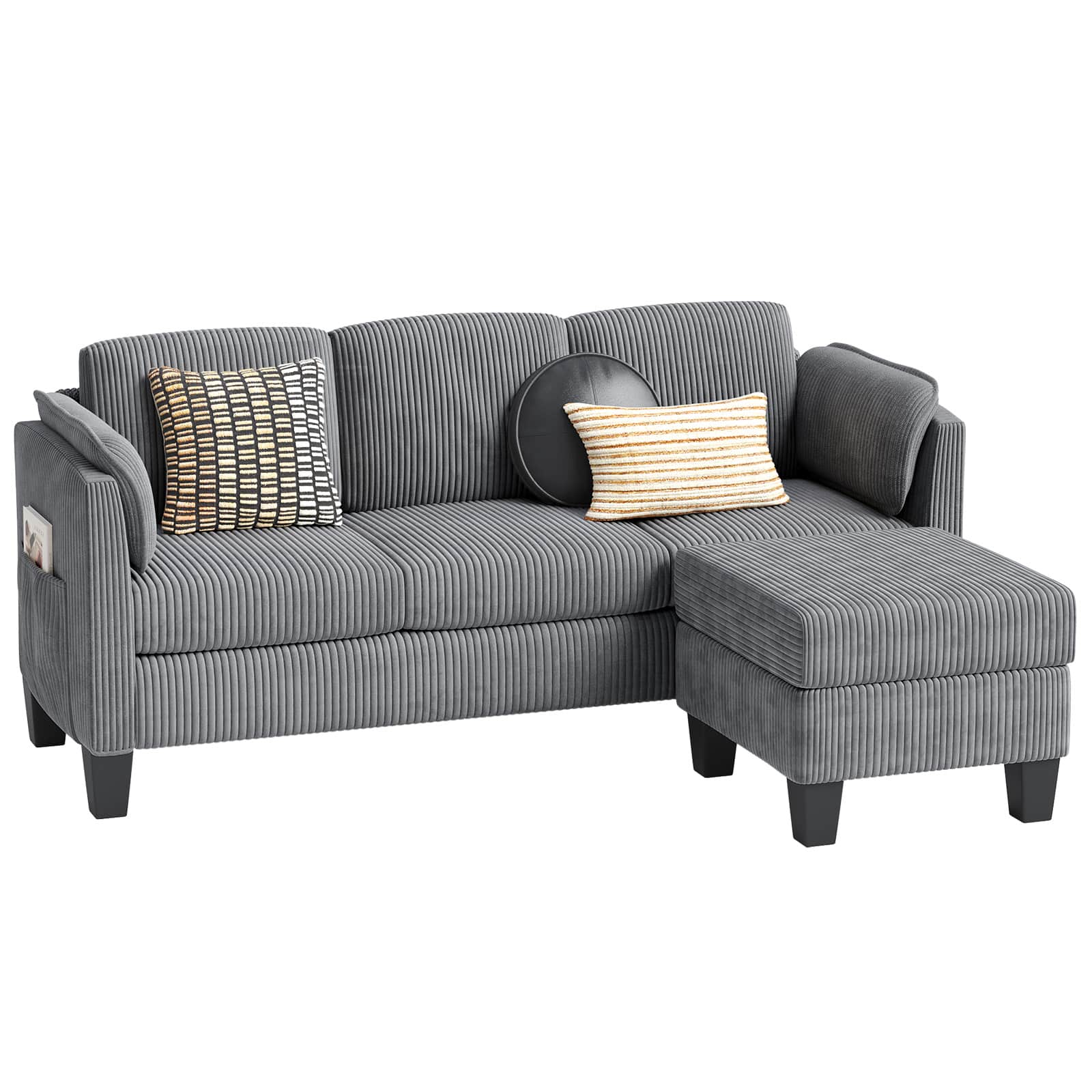 Bestier LOW-L515217A-GREY Sofas-Loveseats - View #5