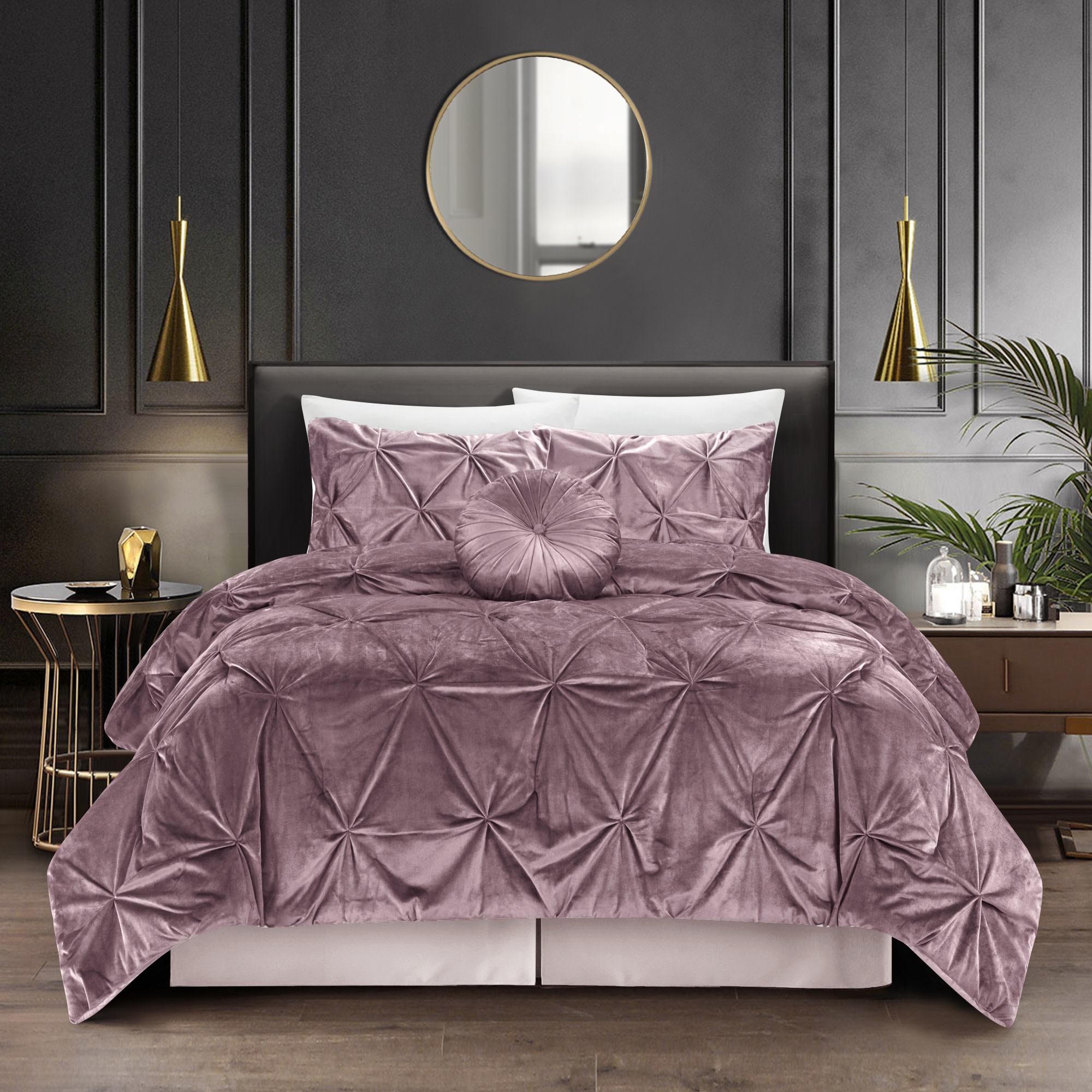 Grace Living GCS361-02BHQ-LS Zakiya Blush Solid Full/Queen Comforter
