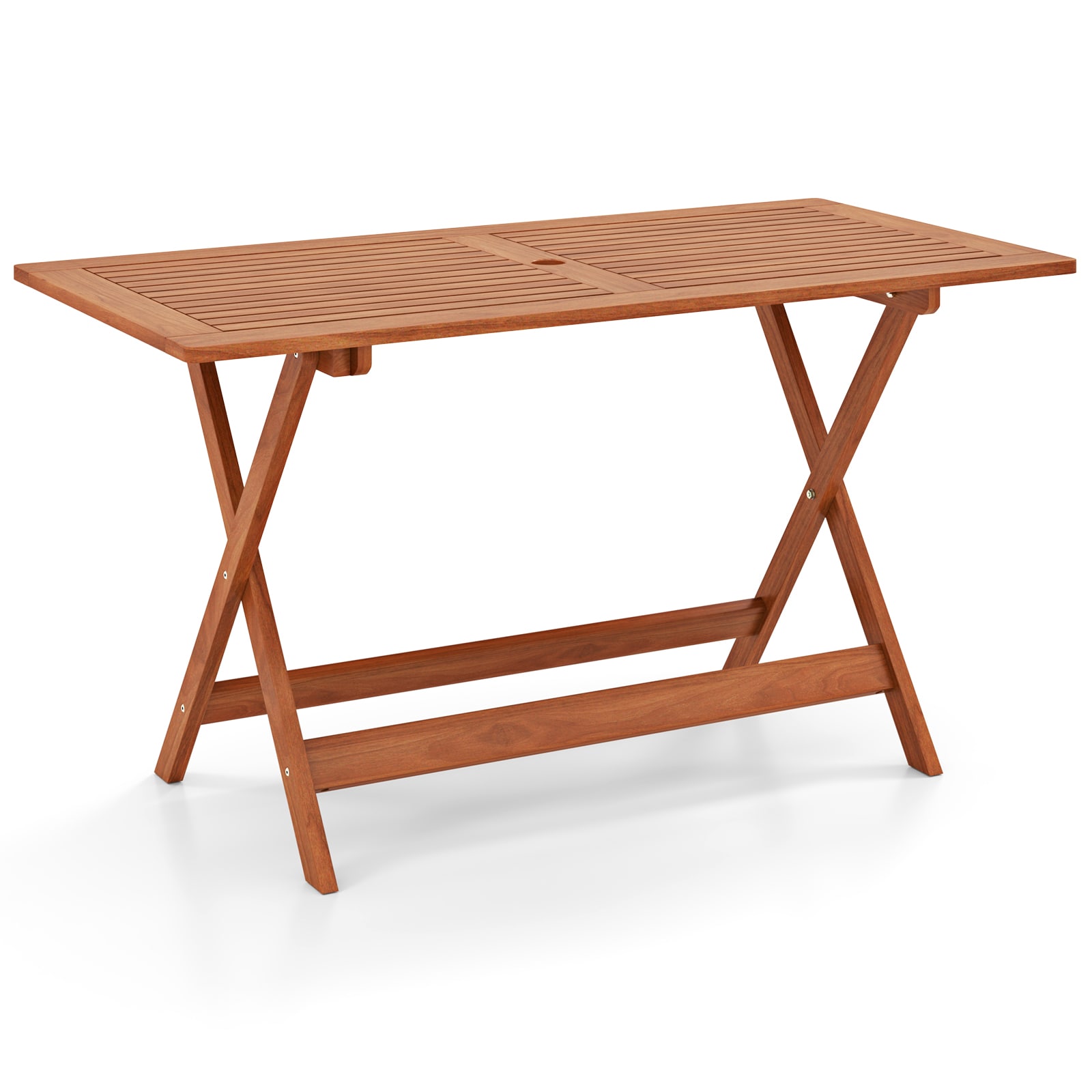 Iseryn Patio Table Rectangle Outdoor Dining Table 27.5-in W x 54.5-in L with Umbrella Hole