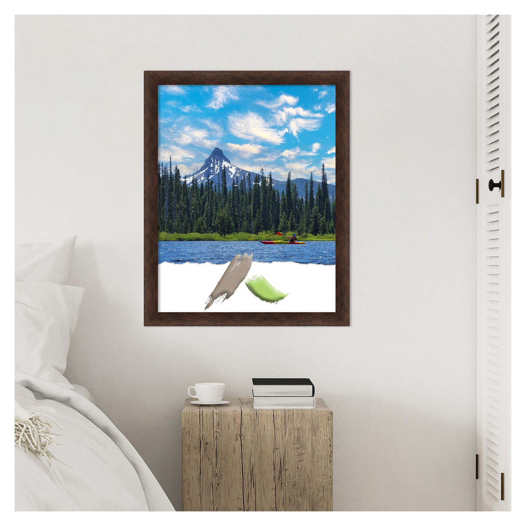 Warm Walnut Narrow Wood Wall Picture Frame 22"x28"