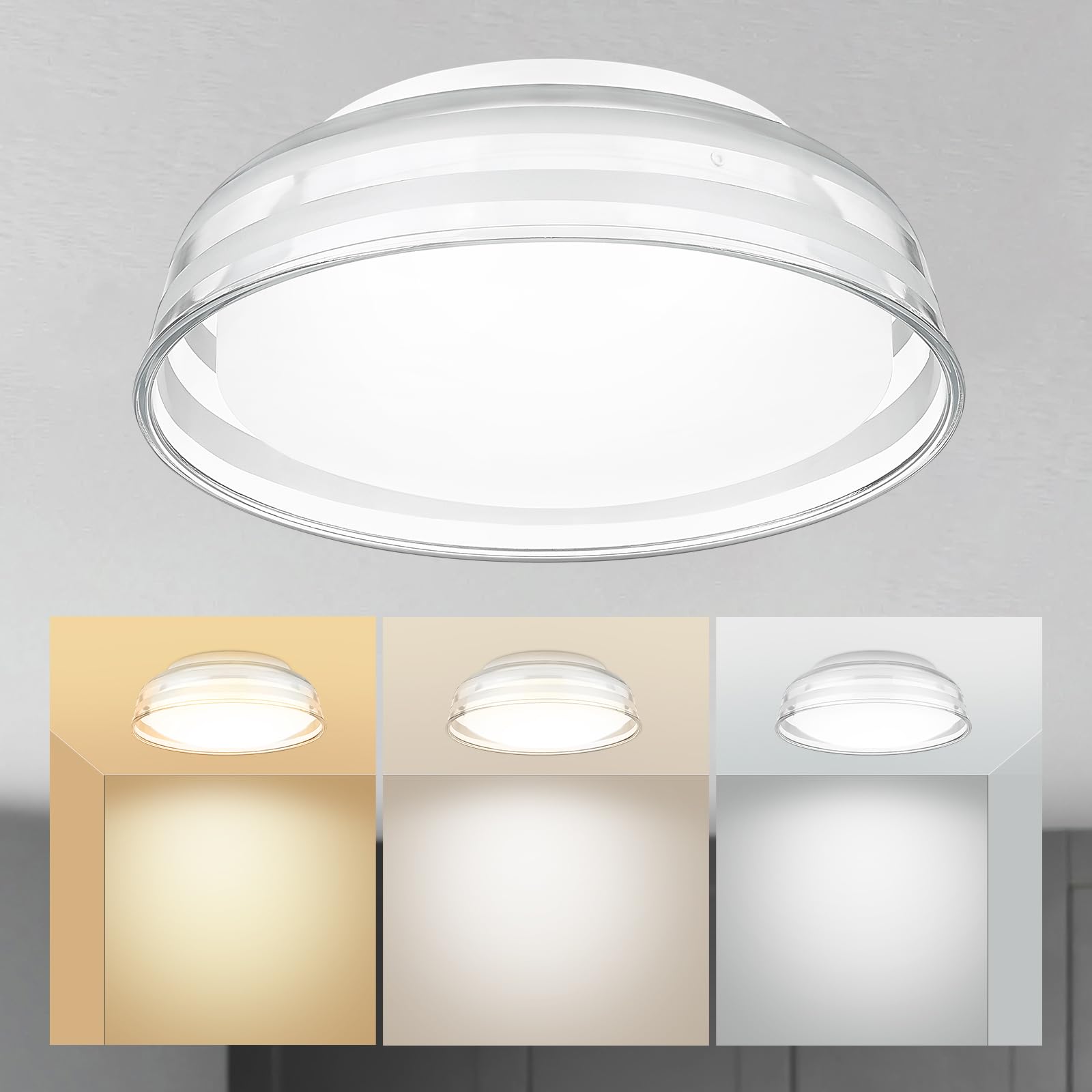 LTMATE LSZSL79F-LED WH JAZAVA 12.5-in White Integrated LED Flush Mount Light