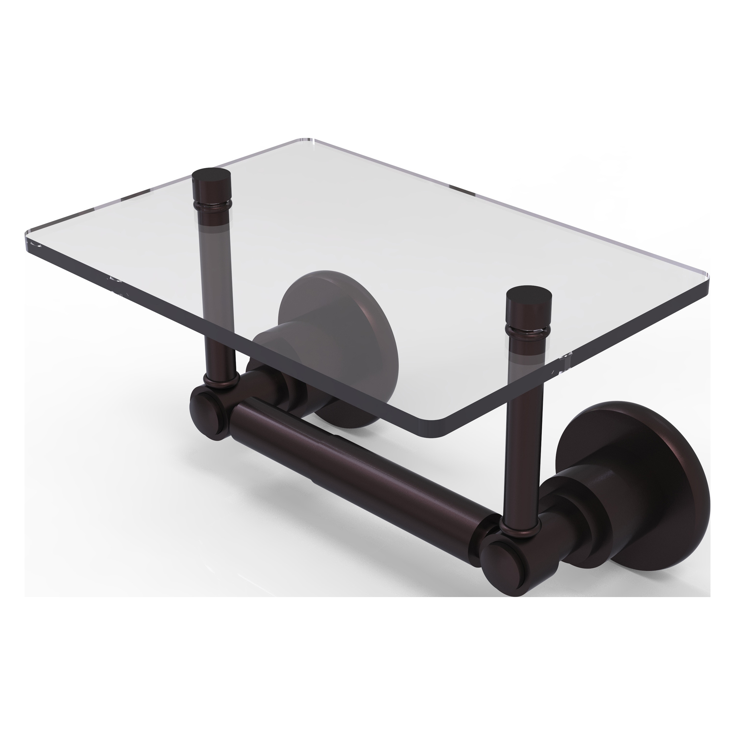 Allied Brass WS-GLT-24-ABZ Washington Square Antique Bronze Wall mount Double post Toilet Paper Holder 1 -Rolls