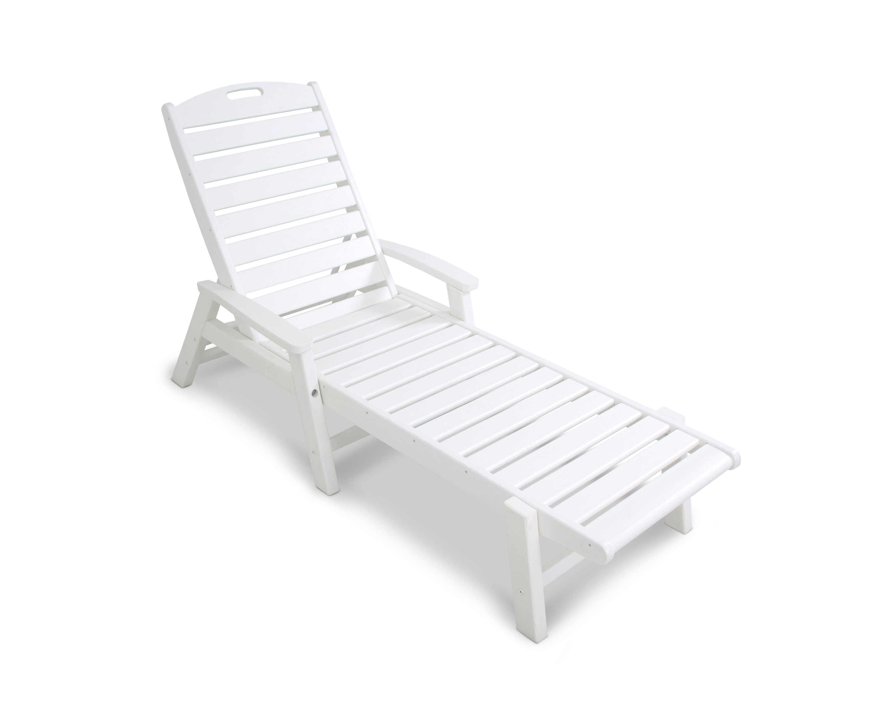 Trex Outdoor Furniture Yacht Club White Hdpe Frame Stationary Chaise Lounge Chairs With Slat 