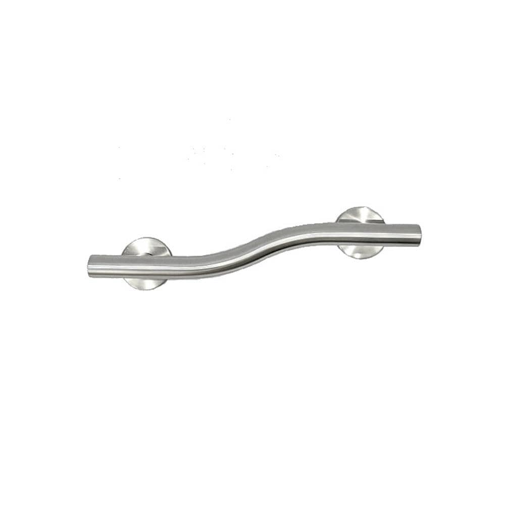 CSI Bathware BAR-WL28-TW-125-SA Wave Shaped 23-in Satin Stainless Wall Mount ADA Compliant Grab Bar (500-lb Weight Capacity)