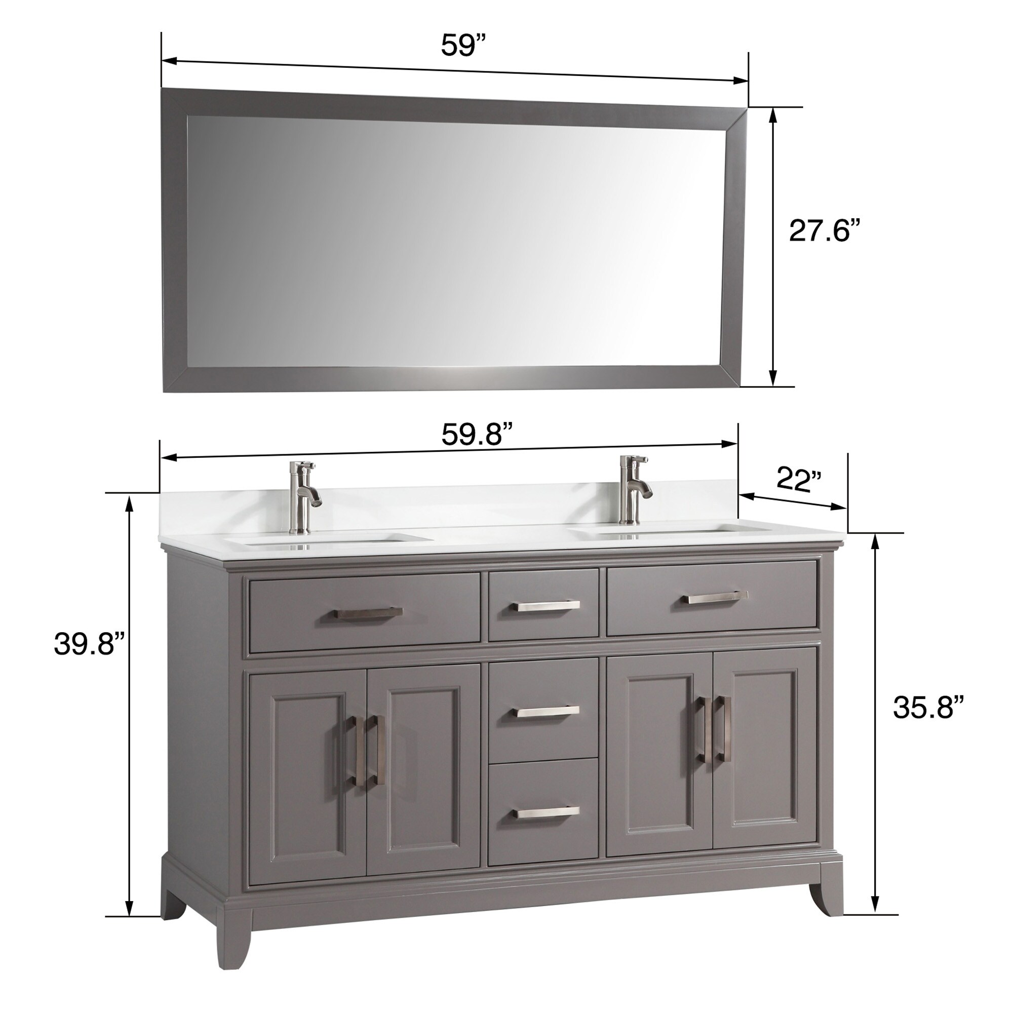 Vanity Art VA1060-DG Bath-Vanity-Combo - View #13