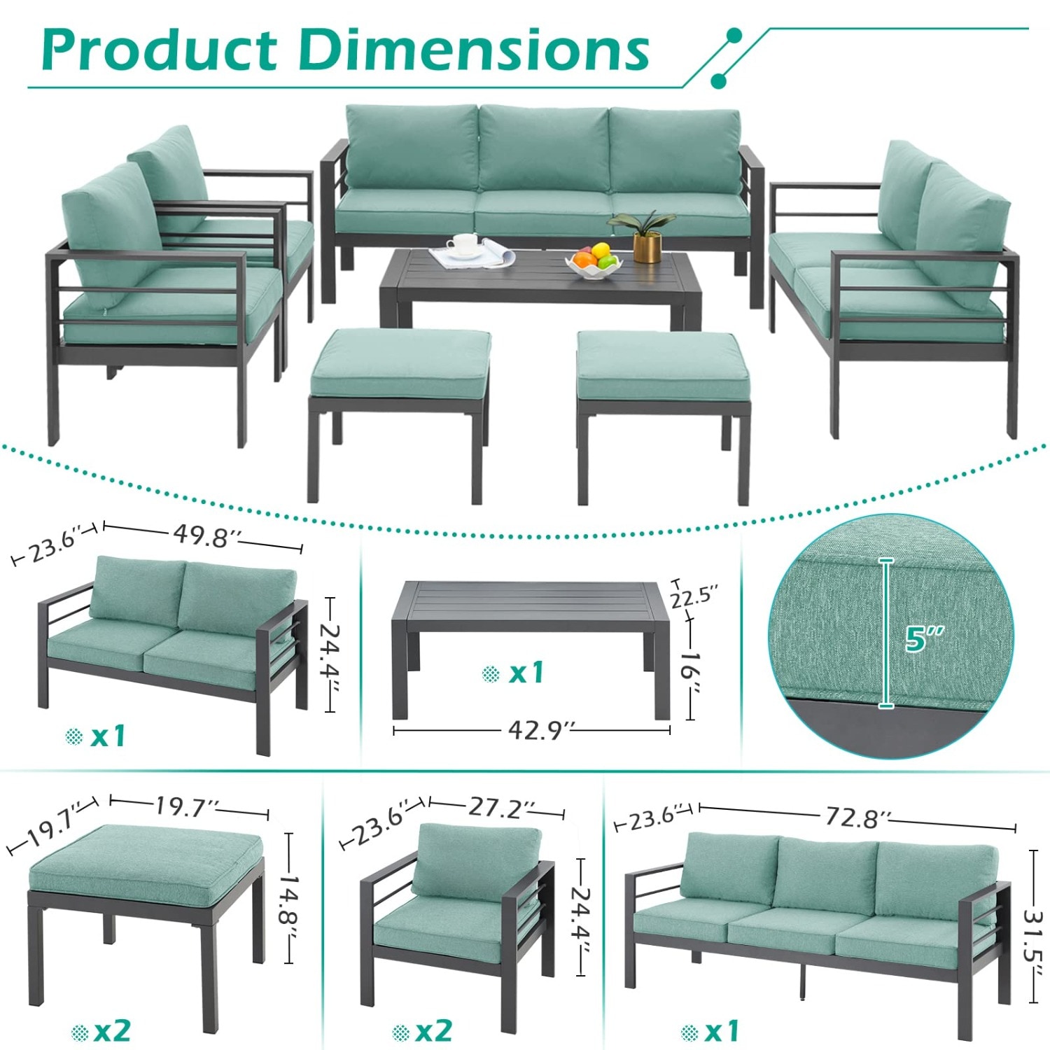 AECOJOY 16301GN-LS01 Patio-Sofas-Daybeds - View #5