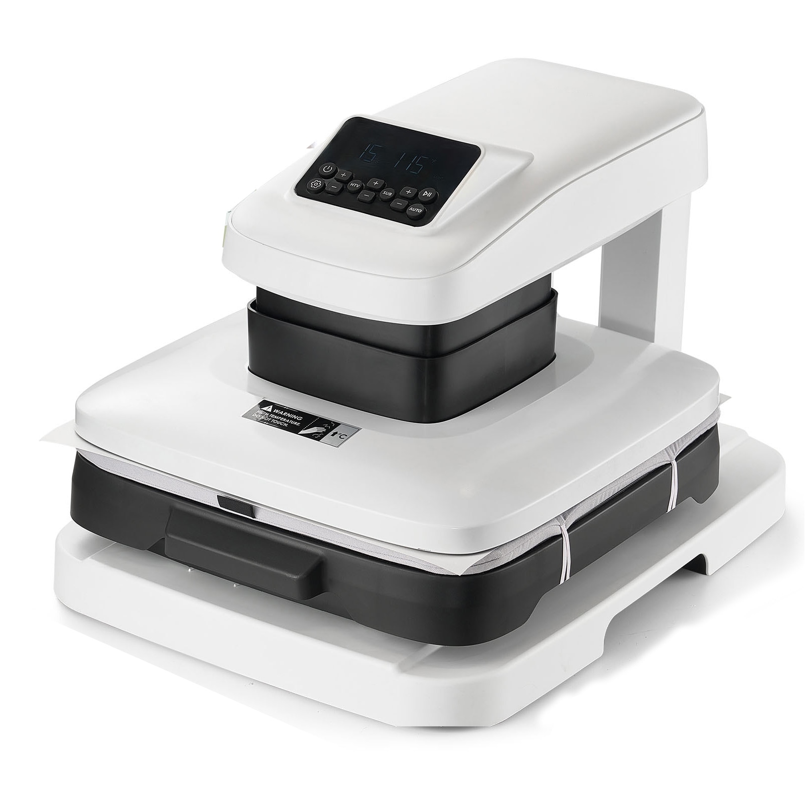 VEVOR Auto Heat Press Machine 15 x 15 inch T-Shirt Press Machine with Auto Release and Adjustable Pressure Digital Display Rapid Heating for Sublimation Vinyl Heat Transfer Projects White