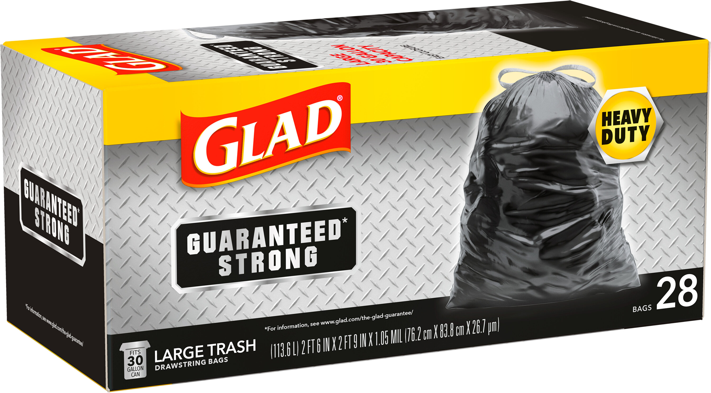 Glad Large Drawstring Trash Bags, 80 ct./30 gal.