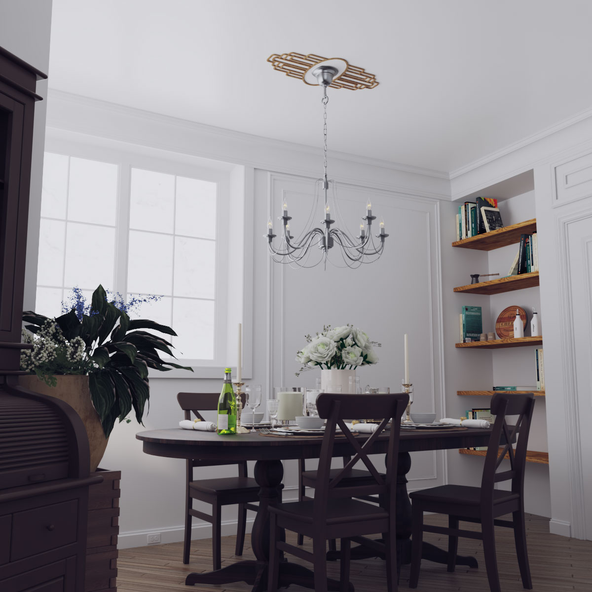 Ekena Millwork CMWP36X18X0375EBWA Ceiling-Medallions - View #7