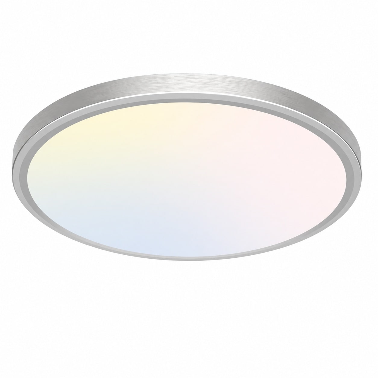 Aoibox  12 in Round Flush Mount LED Ceiling Light 3 Color Adjustable 3000K 4500K 6000K 28W 3200 lm Brushed Nickel