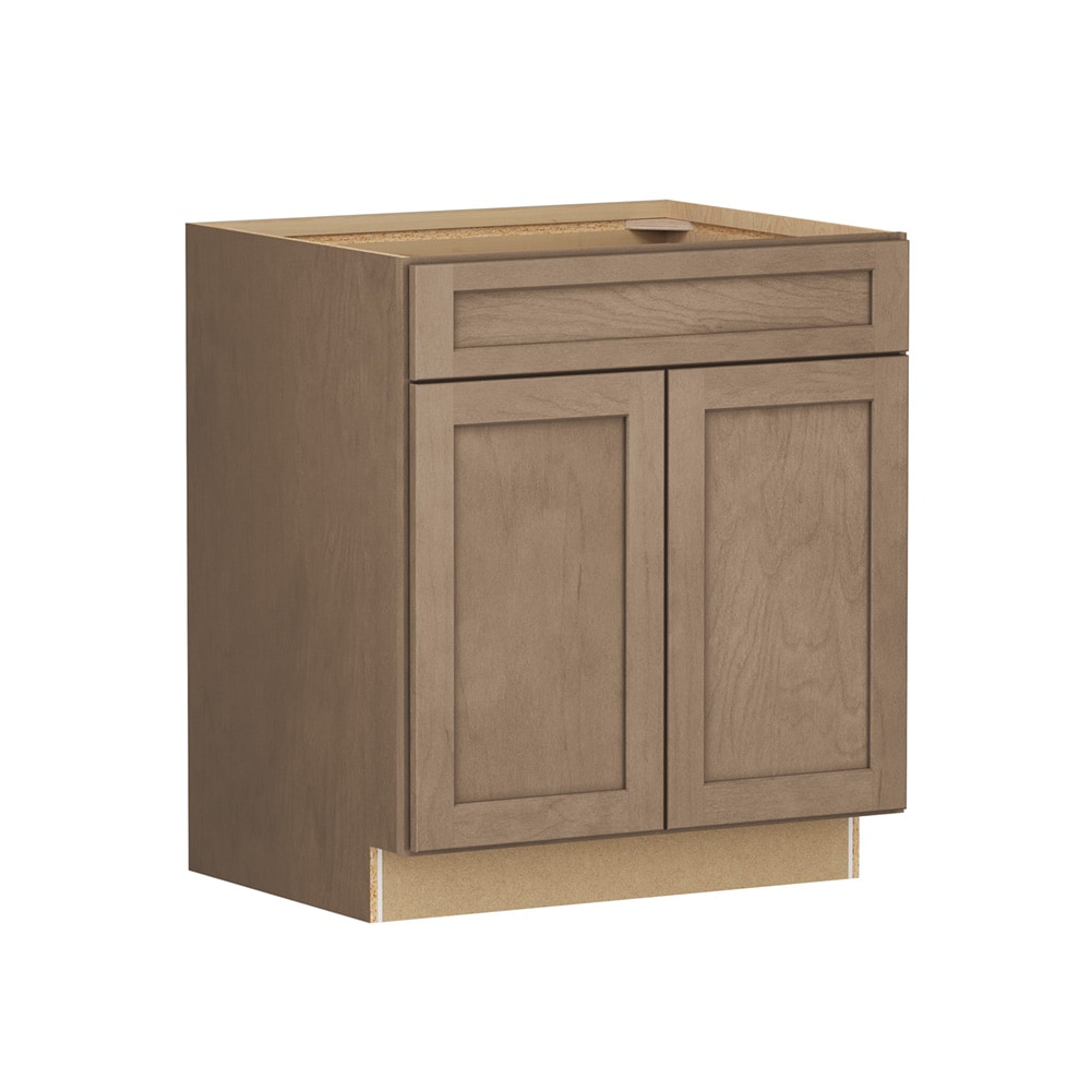 Shenandoah Breckenridge FOL 30-in W x 34.5-in H x 24-in D Almond Stained Sink Base Fully Assembled Cabinet Recessed Panel Shaker
