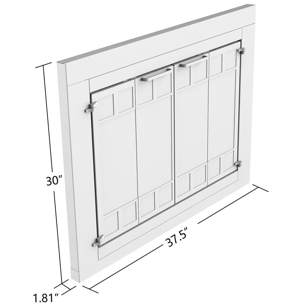 allen + roth Morgan Black Small Bifold Fireplace Doors with Smoke ...