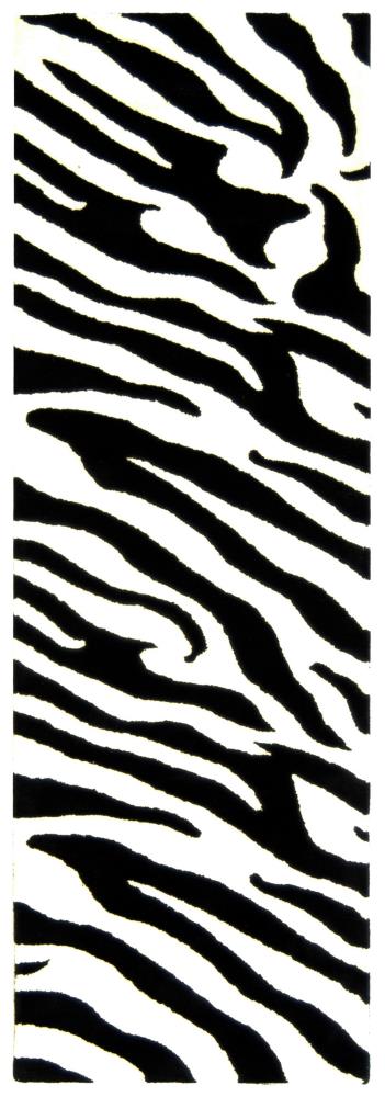 Safavieh Soho Serengeti 2 x 12 Wool White/Black Indoor Animal Print ...