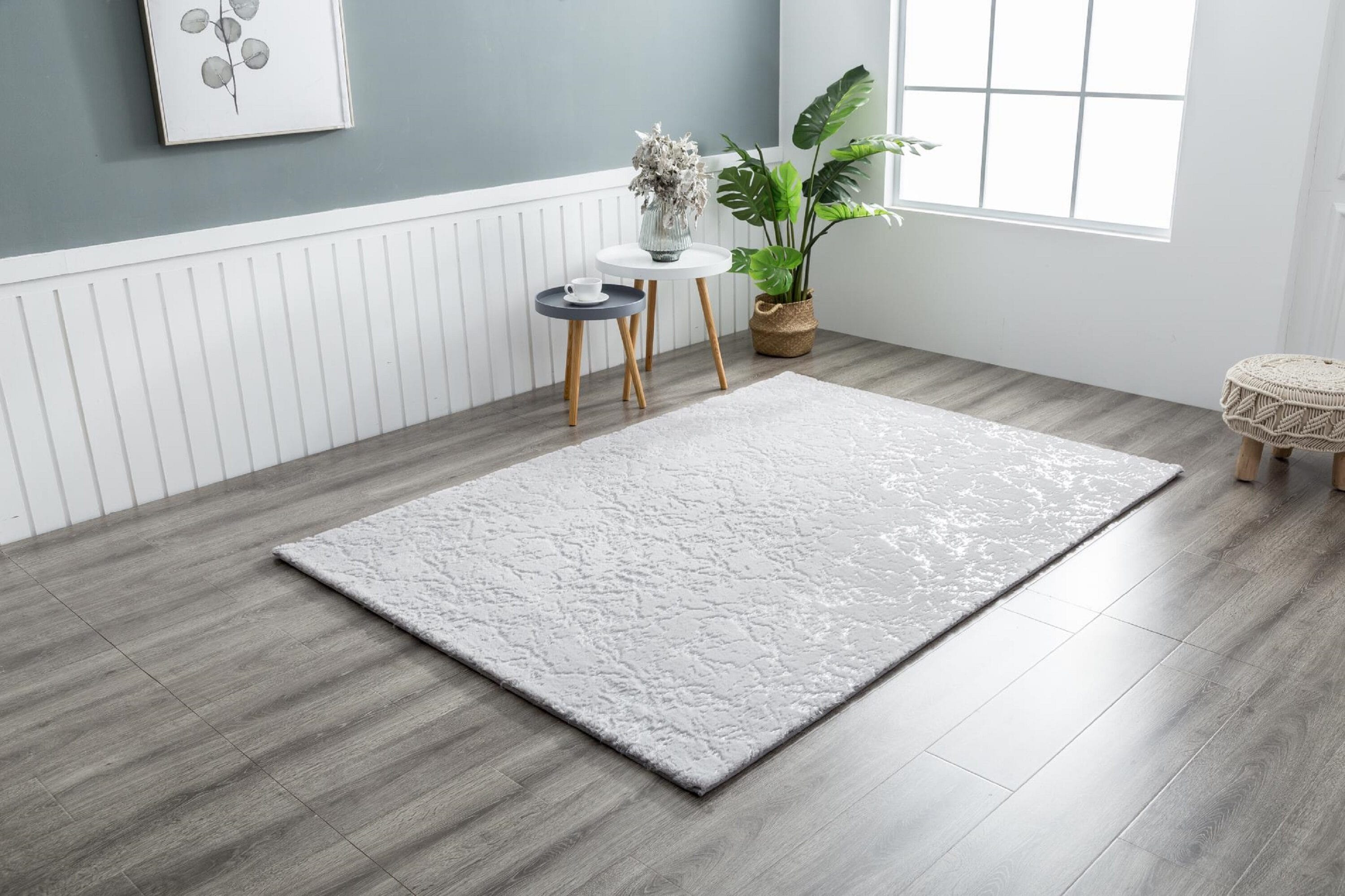 MDA Rugs CH0557 Chryso 5 x 7 (ft) Polyester Gray/Silver Rectangular Indoor Abstract Area rug